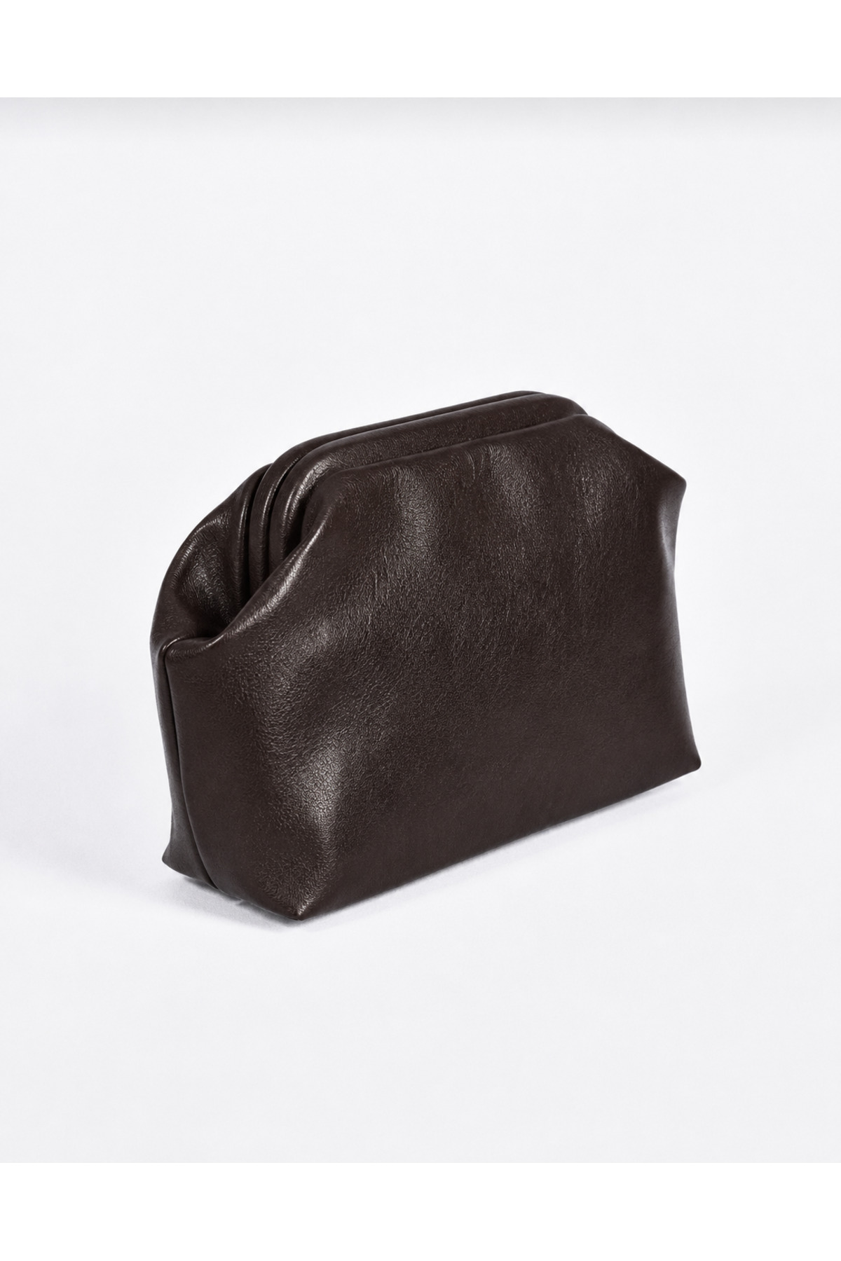 HEYBE'S Heybes Kadın Acı Kahve Vegan Deri Clutch El Çantası
