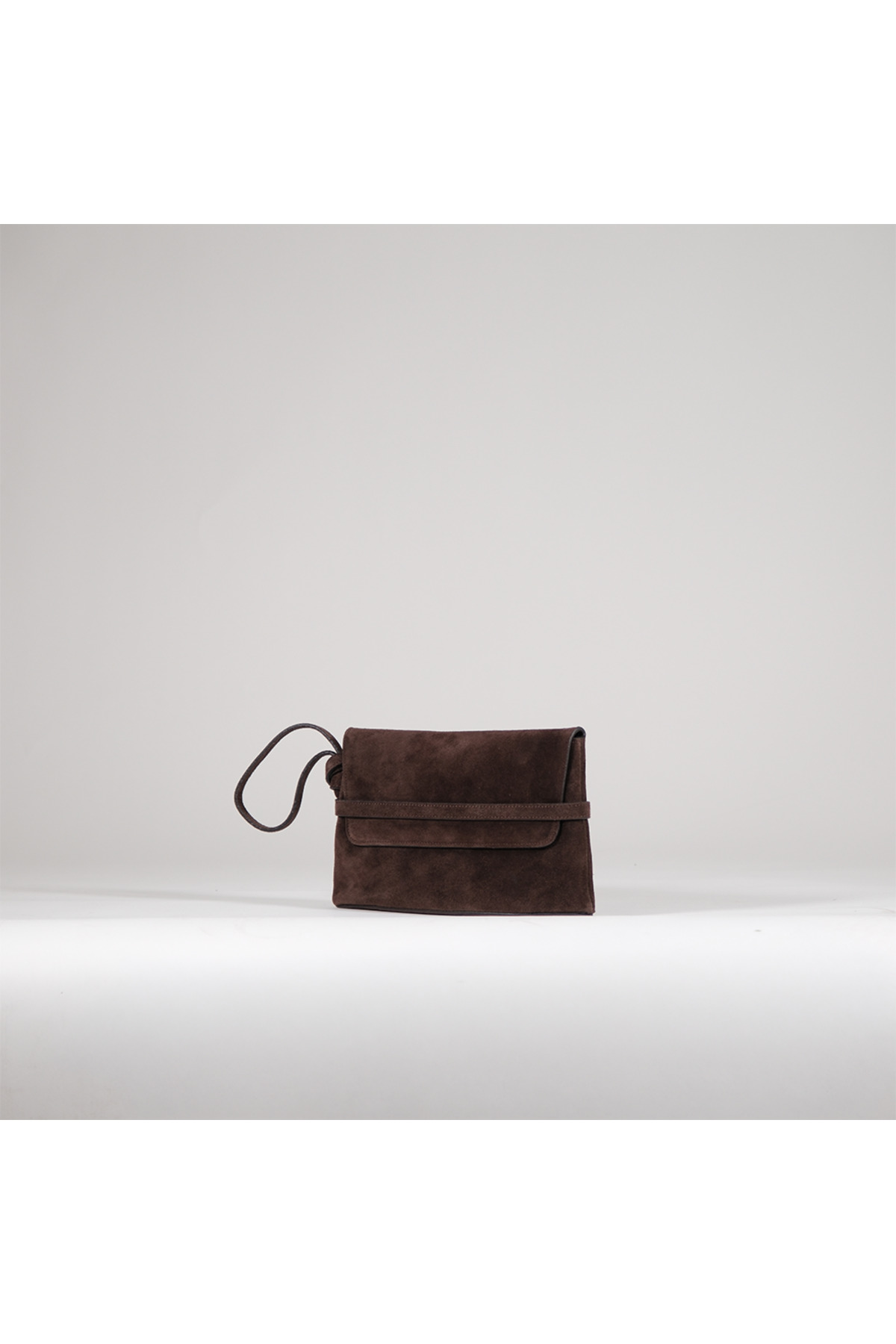 BEGRA ATELIER BEGRA Elara %100 Hakiki Süet Clutch Çanta - Acı Kahve (Dark Brown) görsel 2