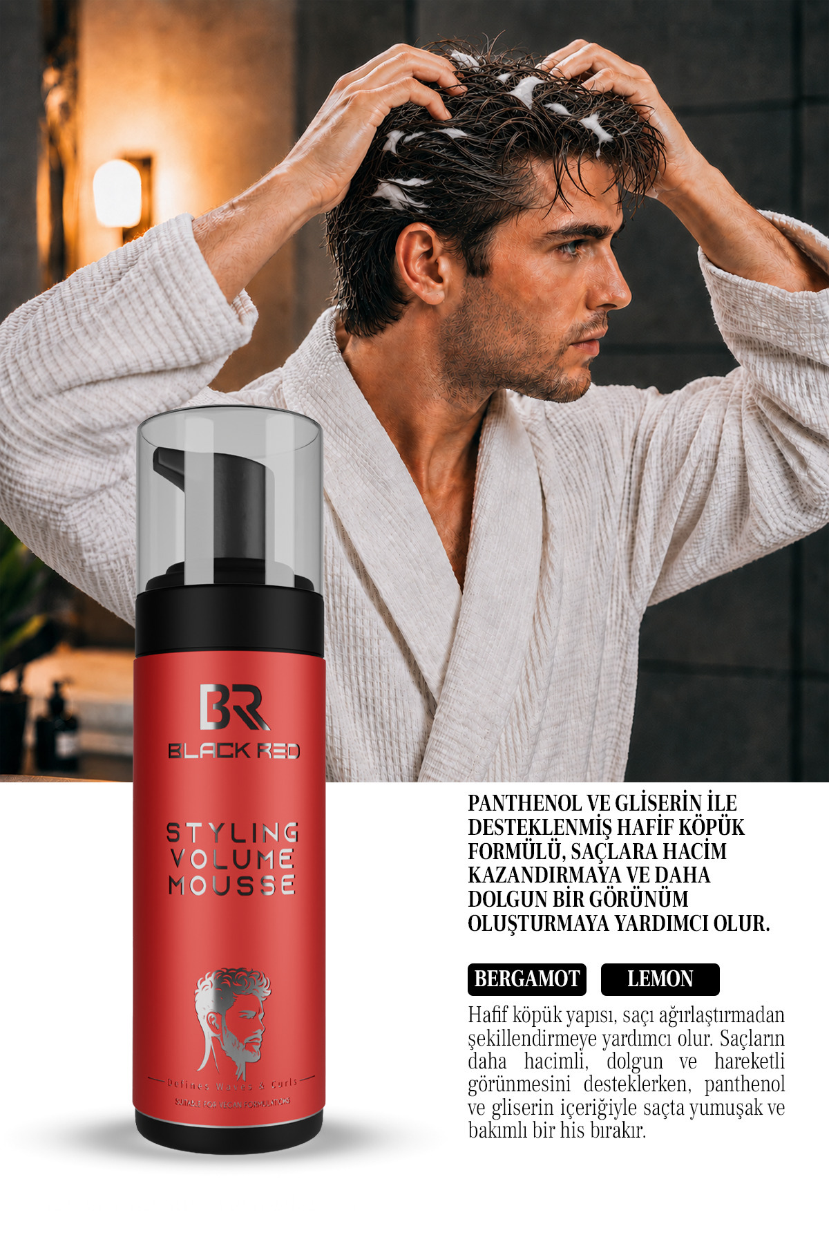 Styling Volume Mousse 150 ml Hacim Veren Bukle Belirginleştirici Saç Şekillendirici Köpük — BR152.01.0842 — تصویر 3 از 4