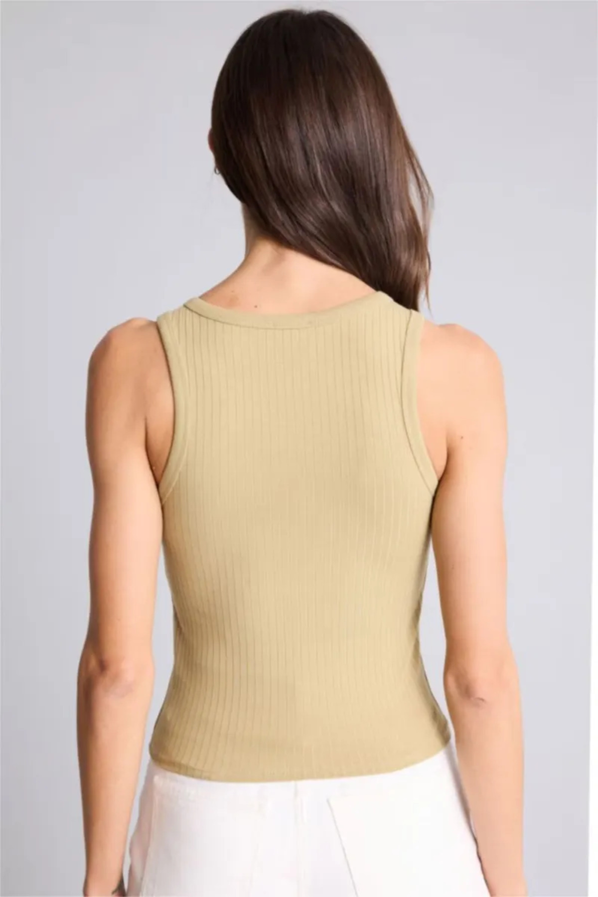 DeFacto Slım Fit Halter Yaka Fitilli Atlet A8859AX26SM görsel 5