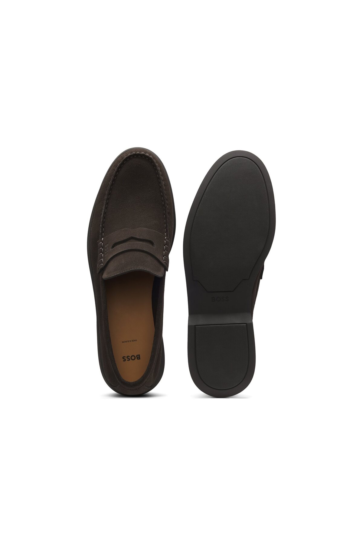 BOSS Logo Detaylı Süet Loafer Ayakkabılar görsel 3