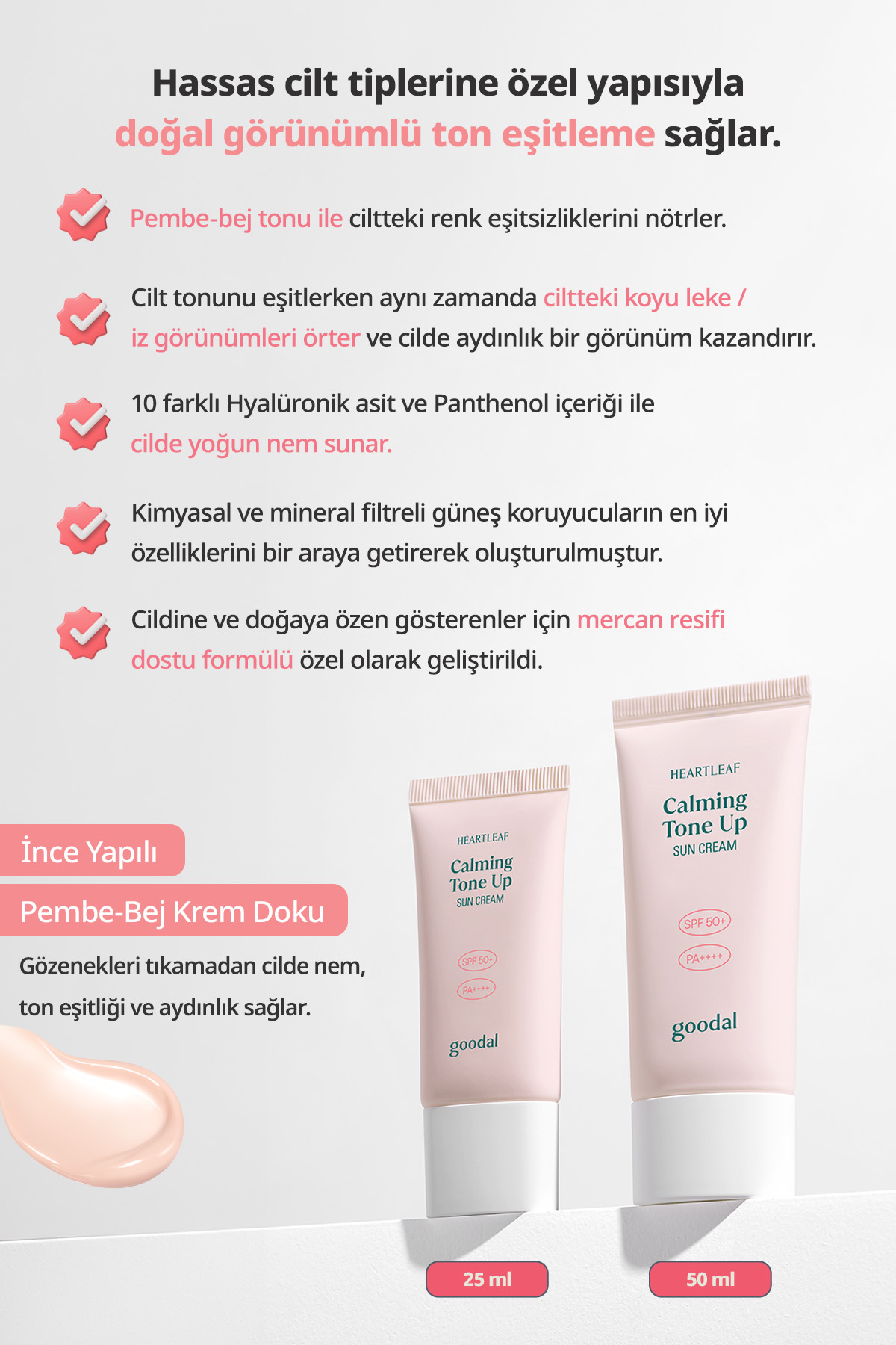 Ton Eşitleyici Güneş Kremi Houttuynia Cordata Calming Moisture Tone Up Sun Cream SPF50+ 25ml — 9939 — تصویر 3 از 9