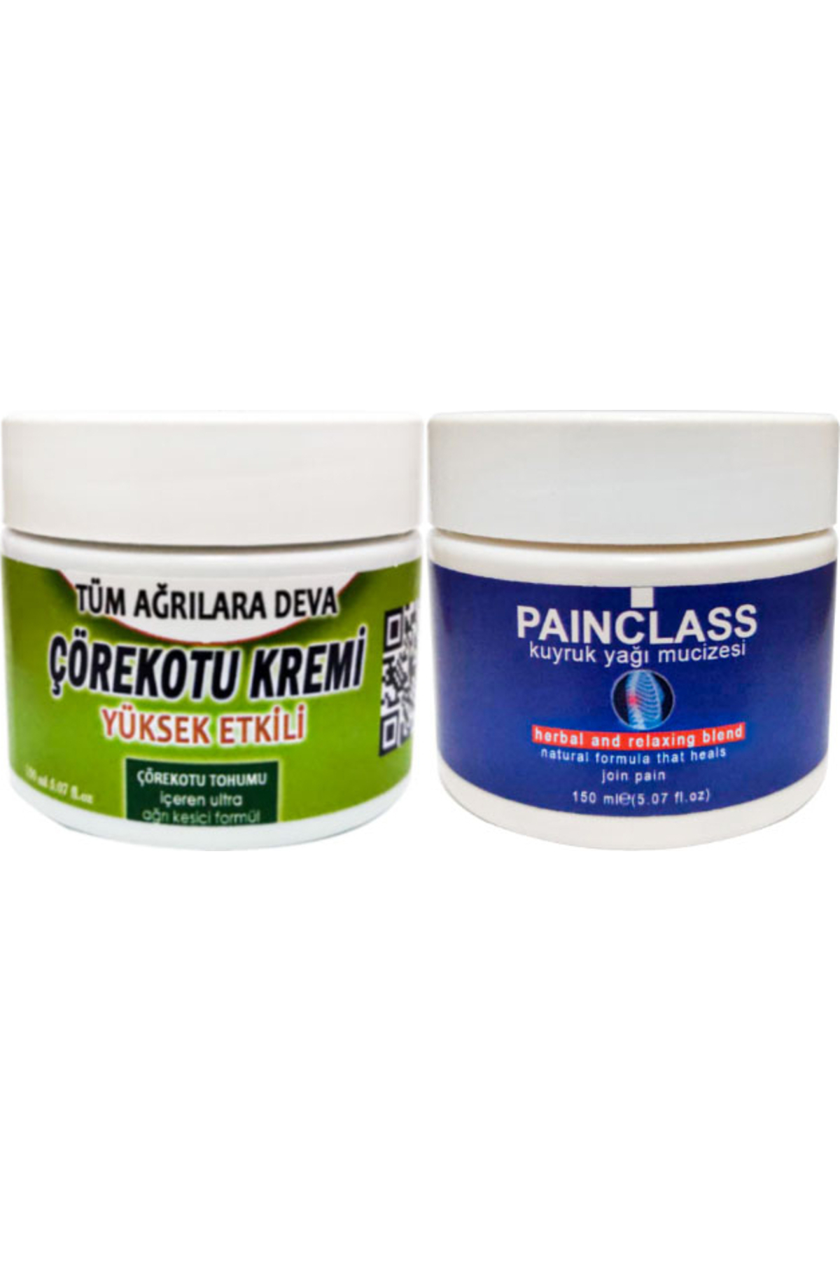 Bezos 2 Adet Çörek Otu Kremi Orta Boy 100 ml Krem + 2 Adet Painclass 150 ml Kuıyruk Yağı Kremi / Vücut Fıt — GU-EYF-21483-NIDA01