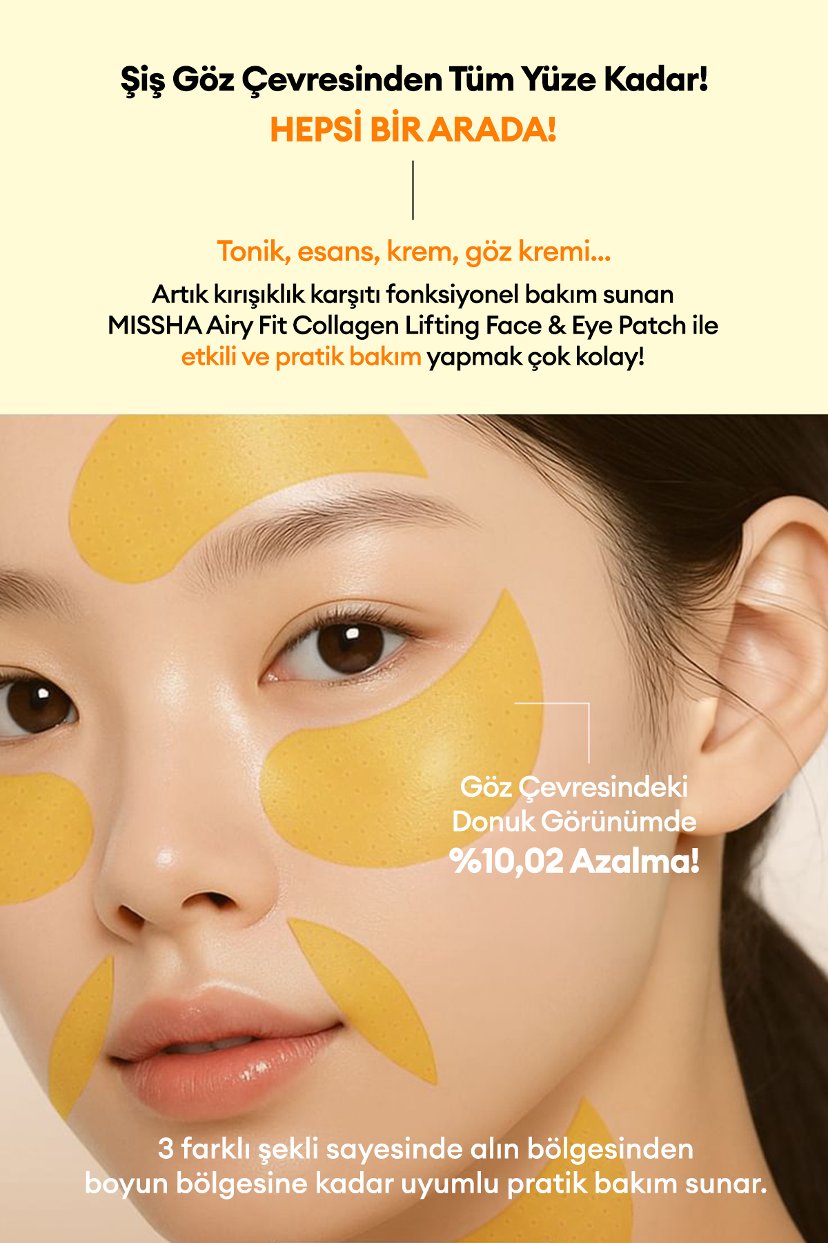Aydınlatıcı Çok Amaçlı Göz Çevresi Maskesi Airy Fit Niacinamide Brightening Face&Eye Patch — 9552 — تصویر 6 از 9