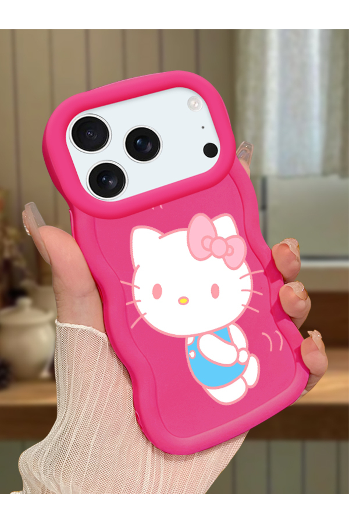 iPhone 17 Pro Max Compatible Case Camera Protector Red Silicone Couple Phone Case Kitty Pattern