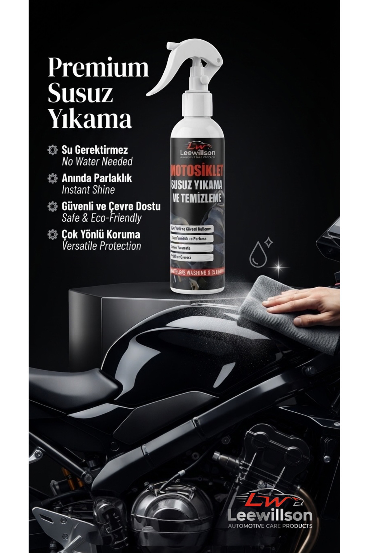 LeeWillson Susuz Motor Yıkama - Metal, Plastik, Grenaj Parlatıcı