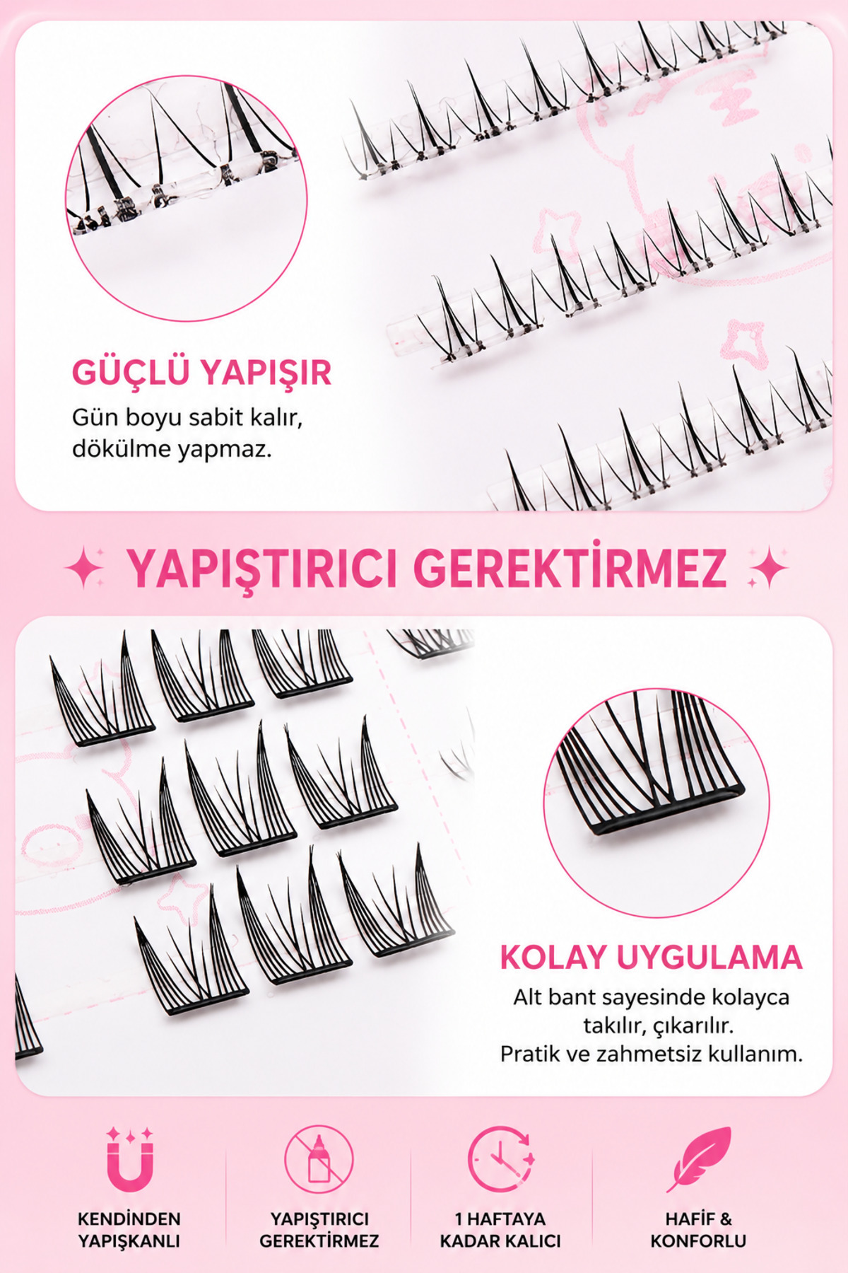Kore Tarzı Kendinden Yapışkanlı Takma Kirpik Paleti | 12 Farklı Makyaj Tamamlama Stili | Yapıştırıcı Gerektirmez | 1 Haftaya Kadar Kalıcı — FRANCANIME12 — تصویر 8 از 9