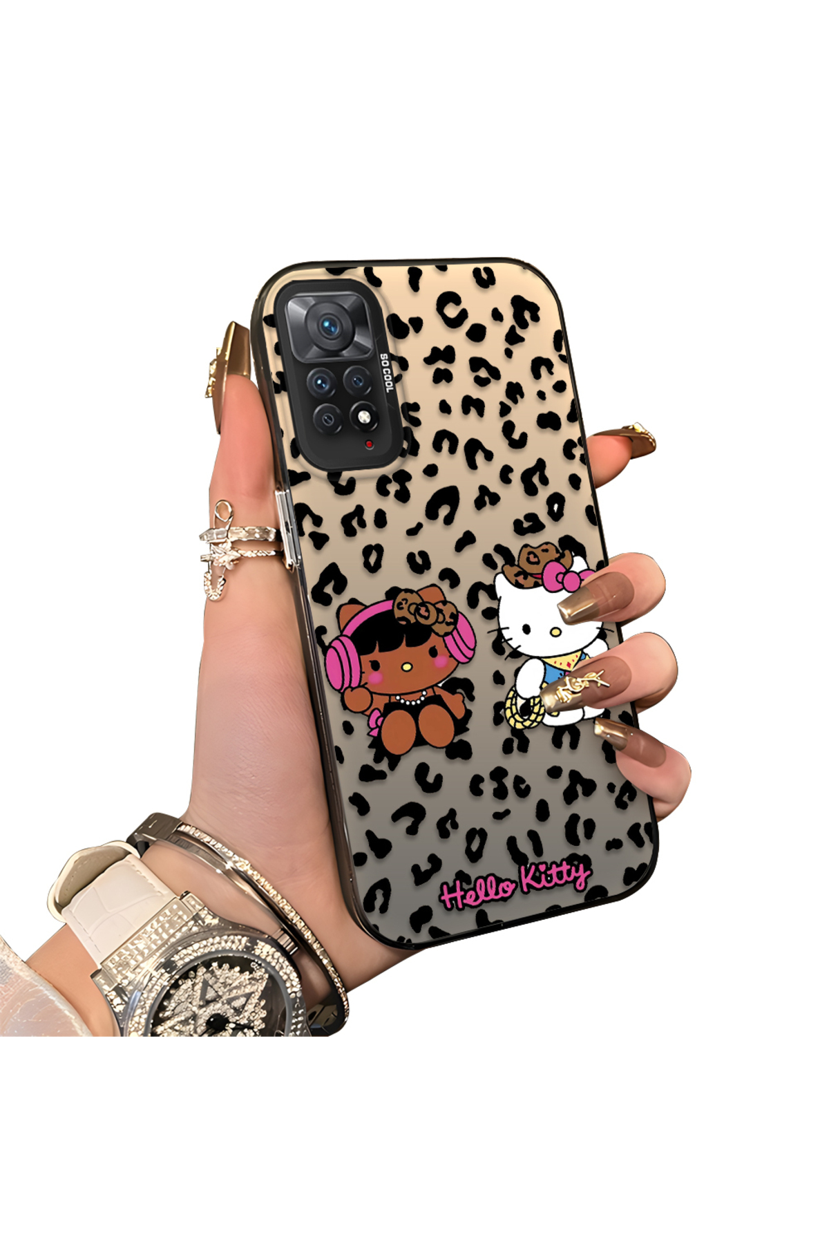 Redmi Note 11 Pro 5G Compatible Silicone Edge Hard Back Case Couple Phone Case Kitty Pattern