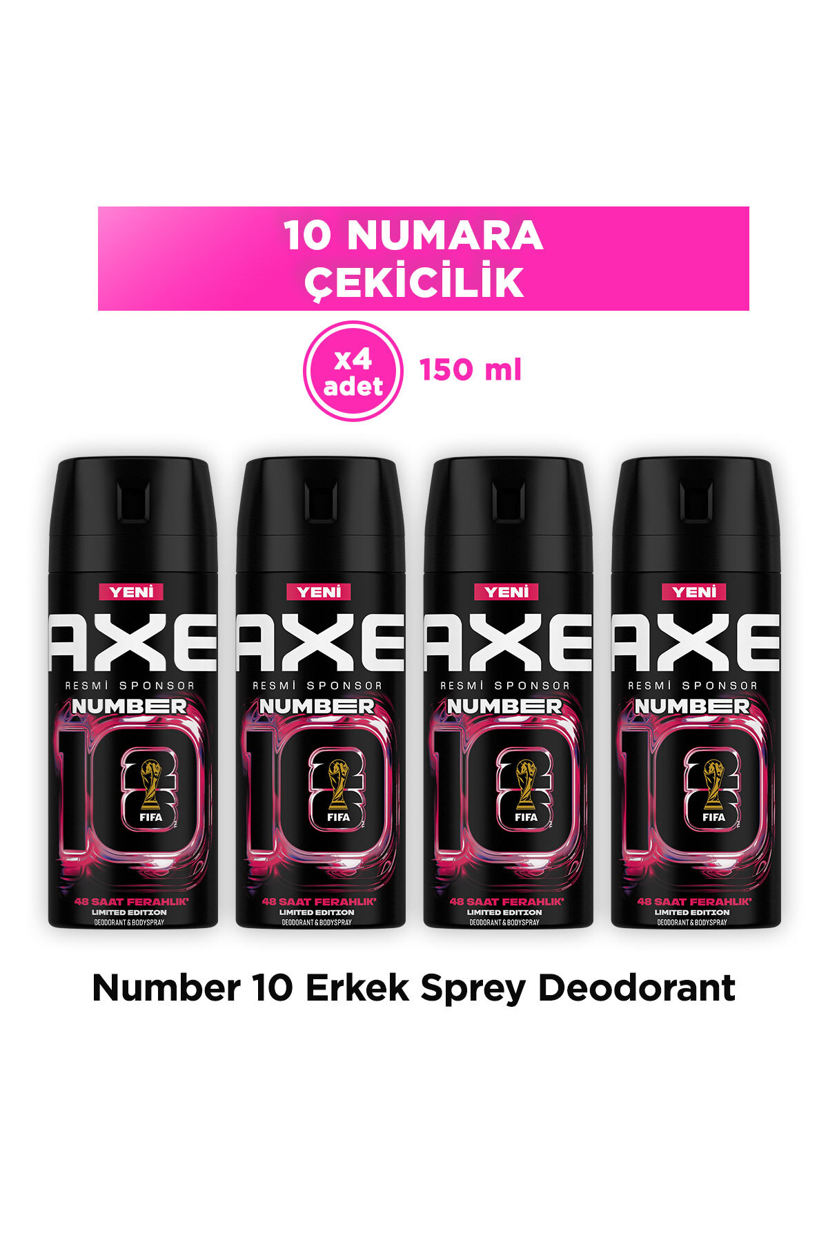 その他 AXER Axe Erkek Deodorant Number 10 Body Spray Limited Edition 150 ml x4