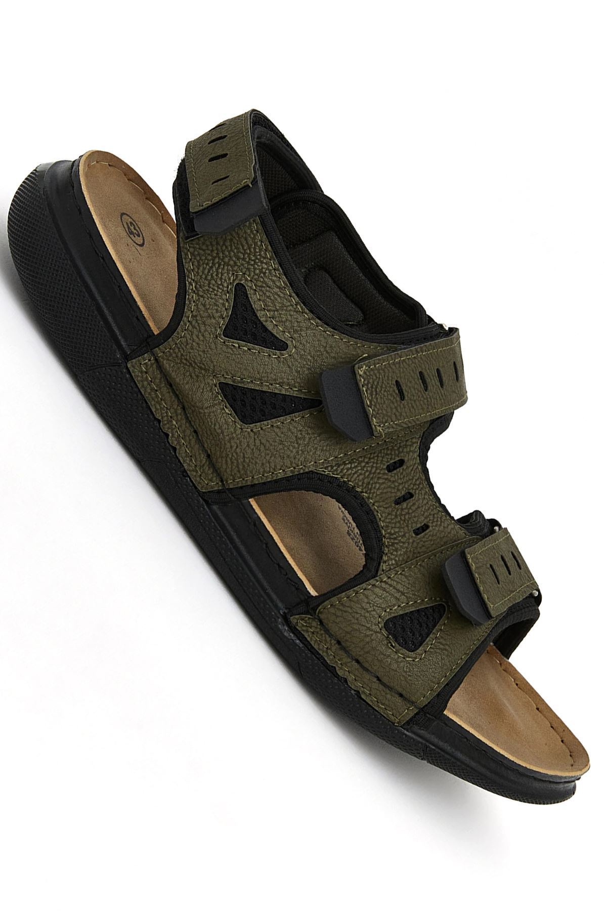 Ayakkabı Vakti Hafif Yumuşak Çift Cırtlı Erkek Outdoor Günlük Sandalet görsel 4