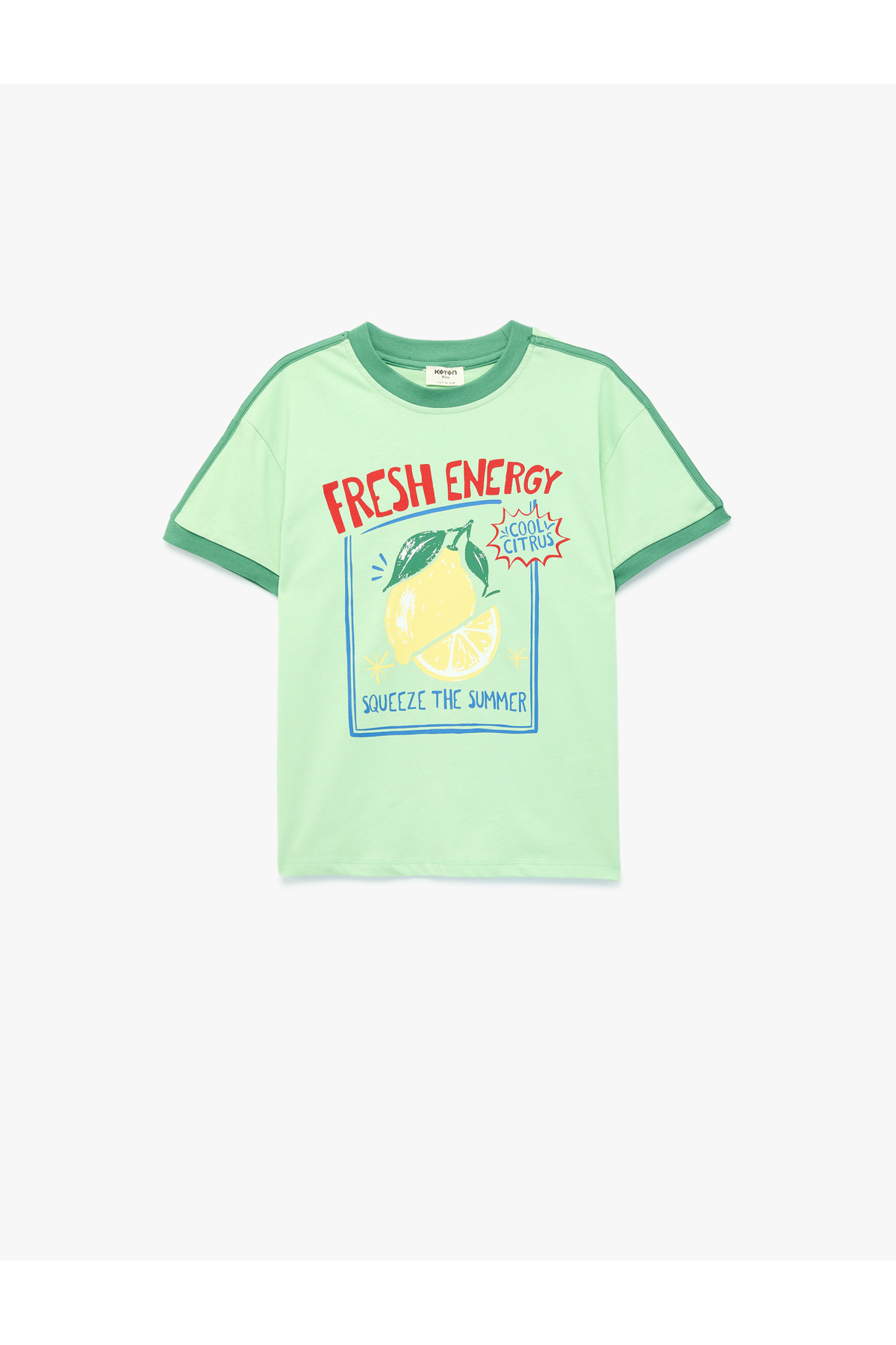 Koton Cotton Short Sleeve Crew Neck Lemon Printed T-Shirt