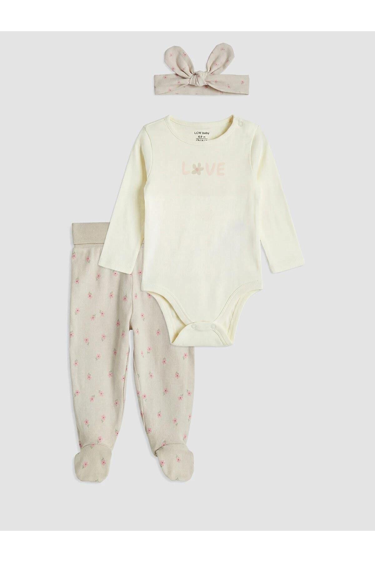 LC Waikiki Printed Baby Girl 3-Piece Set (W6)