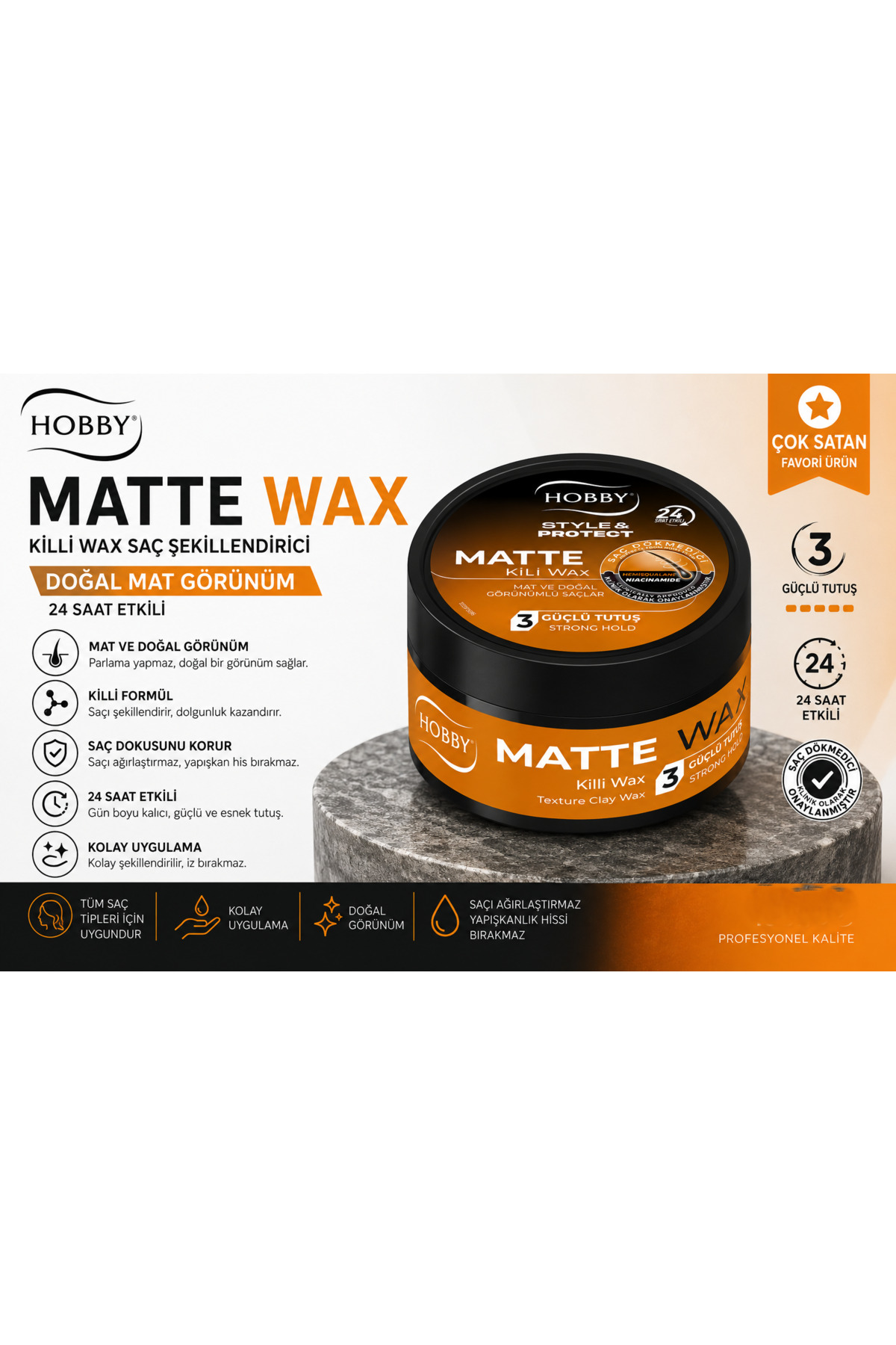 Hobby Matte Wax 100 ml Doğal Mat Görünüm 24 saat Etkili — NCF--Mattewax1