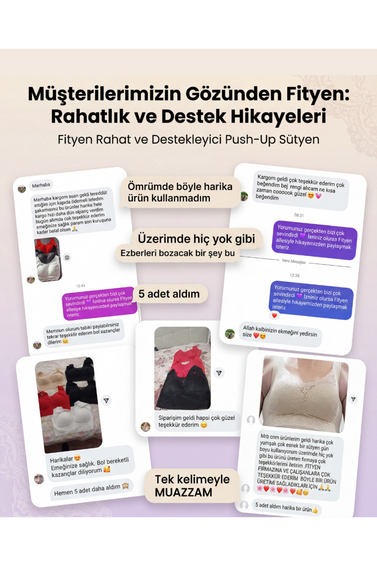 Fityen Kadın Rahat Sütyen Kopçasız Balensiz Dikişsiz Kalın Askılı Pedli Bralet Büstiyer görsel 5