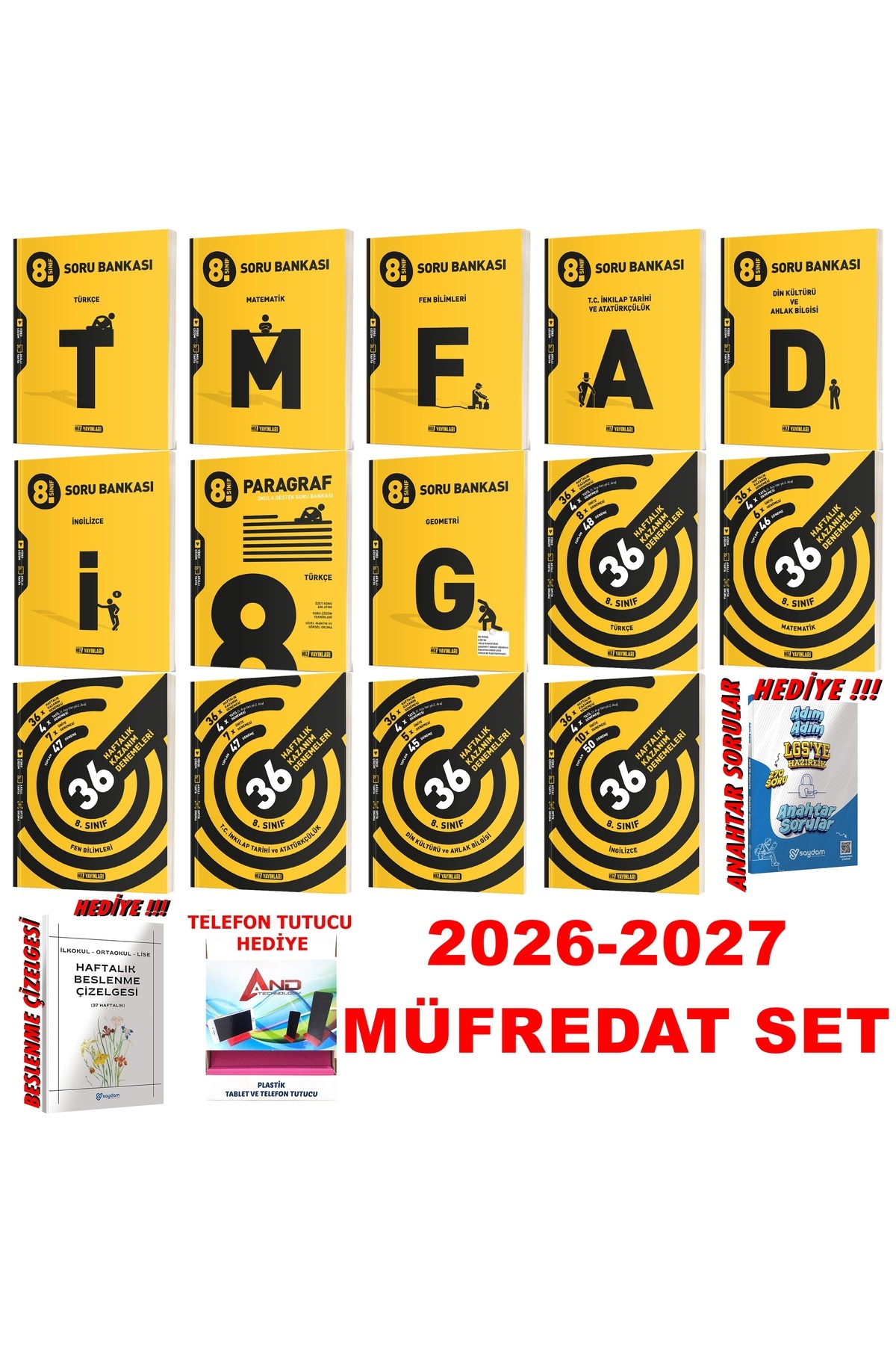 Hız Yayınları 8.SINIF LGS2026-2027 MÜFREDAT SORU BANKASI + 36