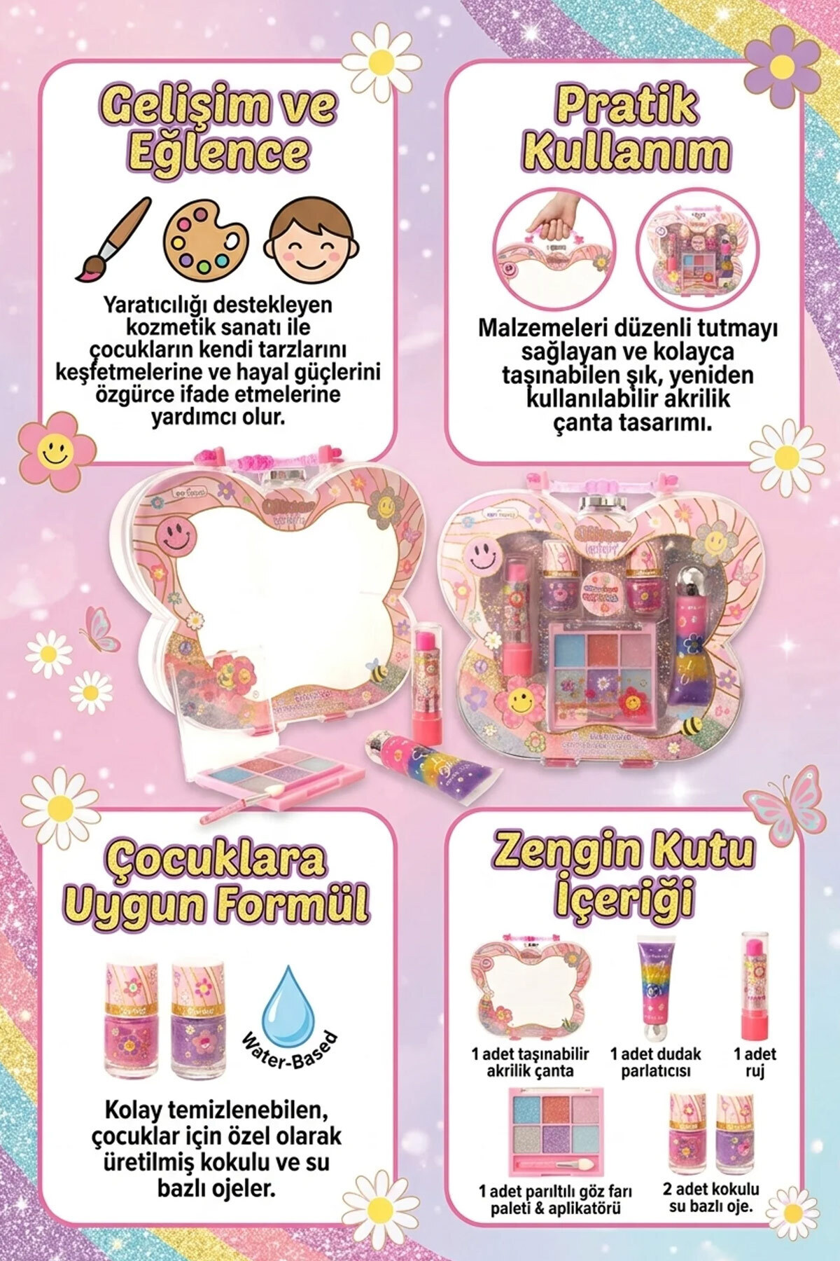 Feyza Oyuncak Hot Focus Parıltılı Taşınabilir Kozmetik Seti