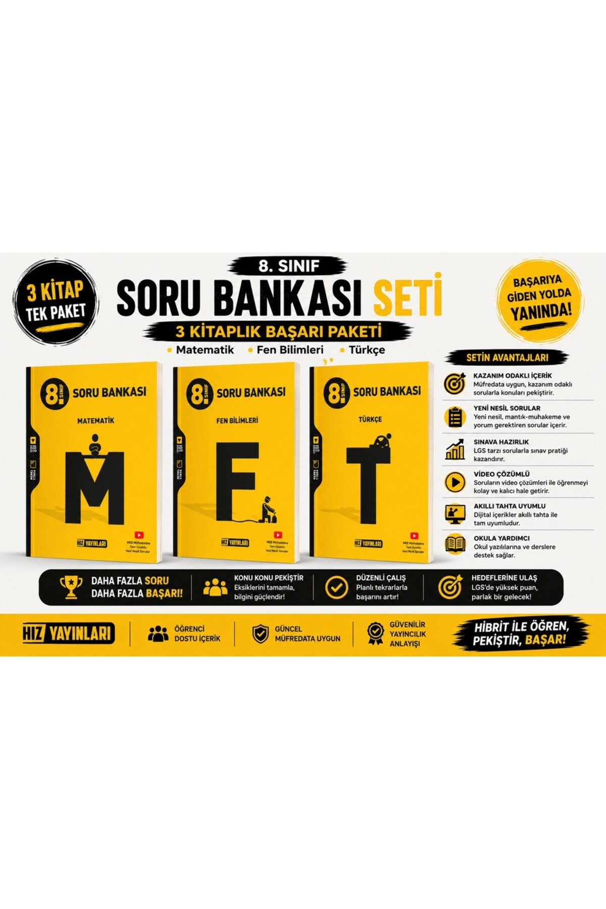 Hız Yayınları 8. Sınıf Matematik - Fen Bilimleri - Türkçe Soru