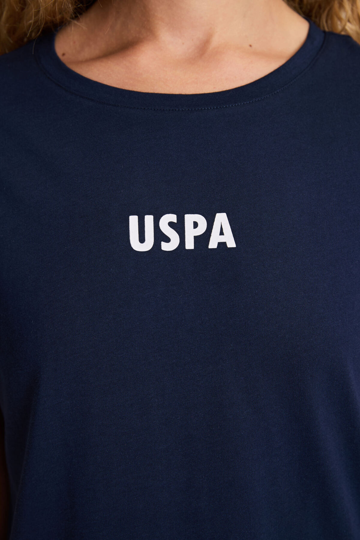 U.S. Polo Assn. Kadın Lacivert Bisiklet Yaka Tişört 50323530-VR033 görsel 6