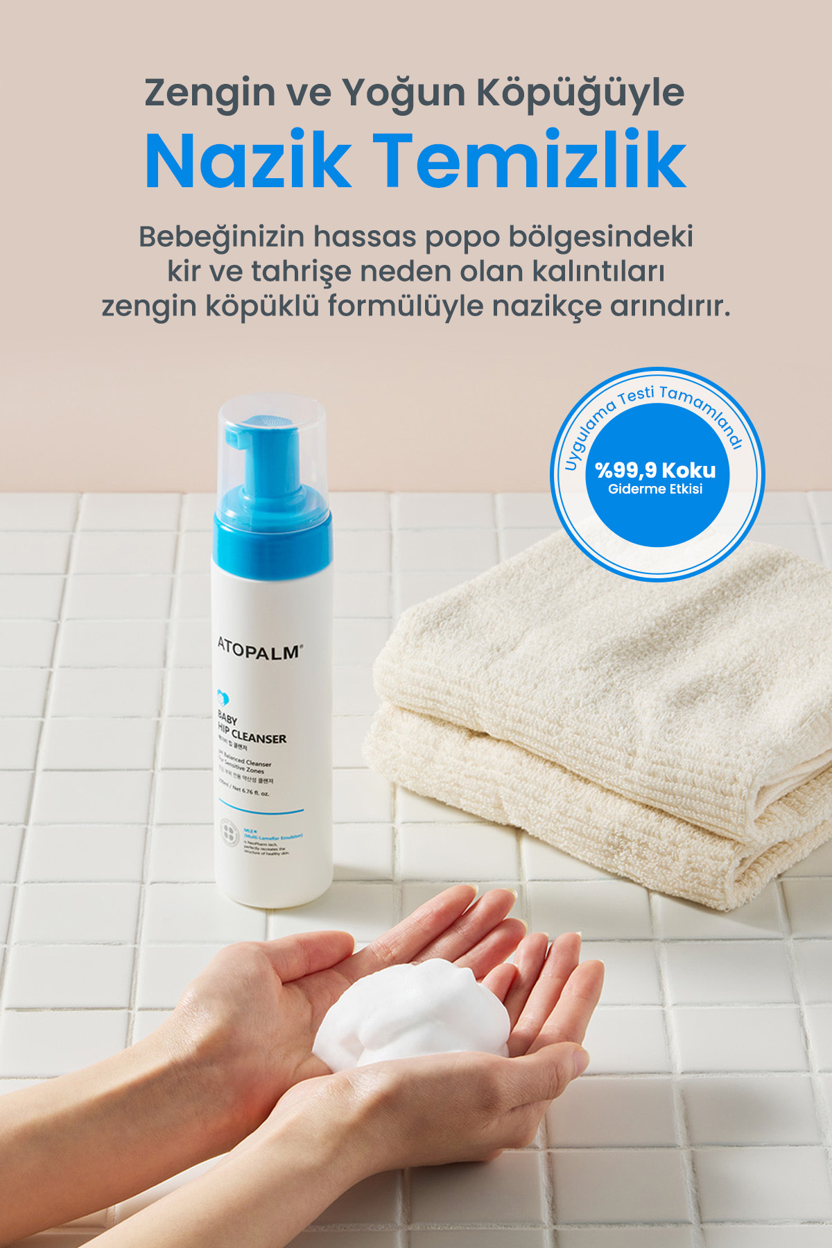 Bebeklere Özel, Cildi Nemlendiren&Koruyan Hassas Bölge Temizleme Köpüğü Baby Hip Cleanser — 9699 — تصویر 5 از 9