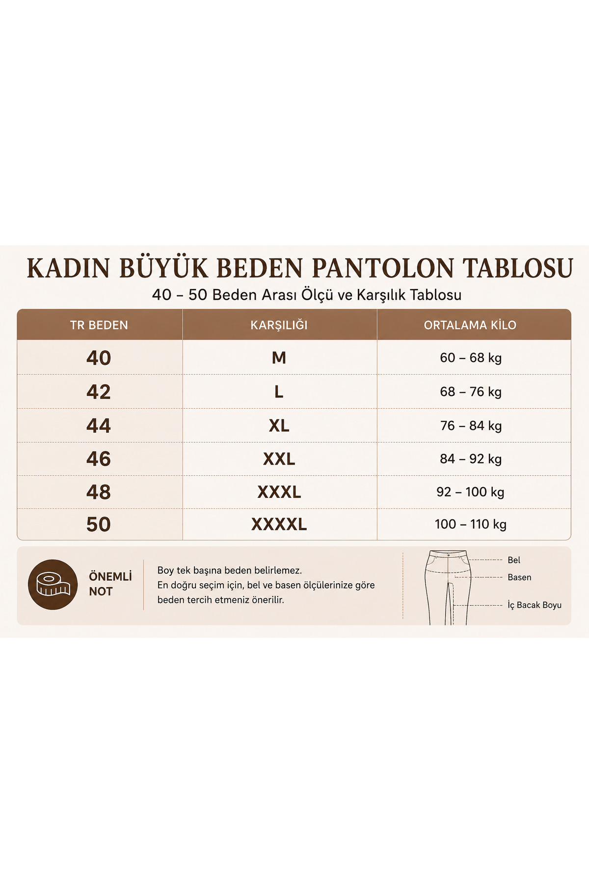 Tepa Büyük Beden Beli Lastikli Bağcıklı Kahverengi Keten Kapri görsel 2