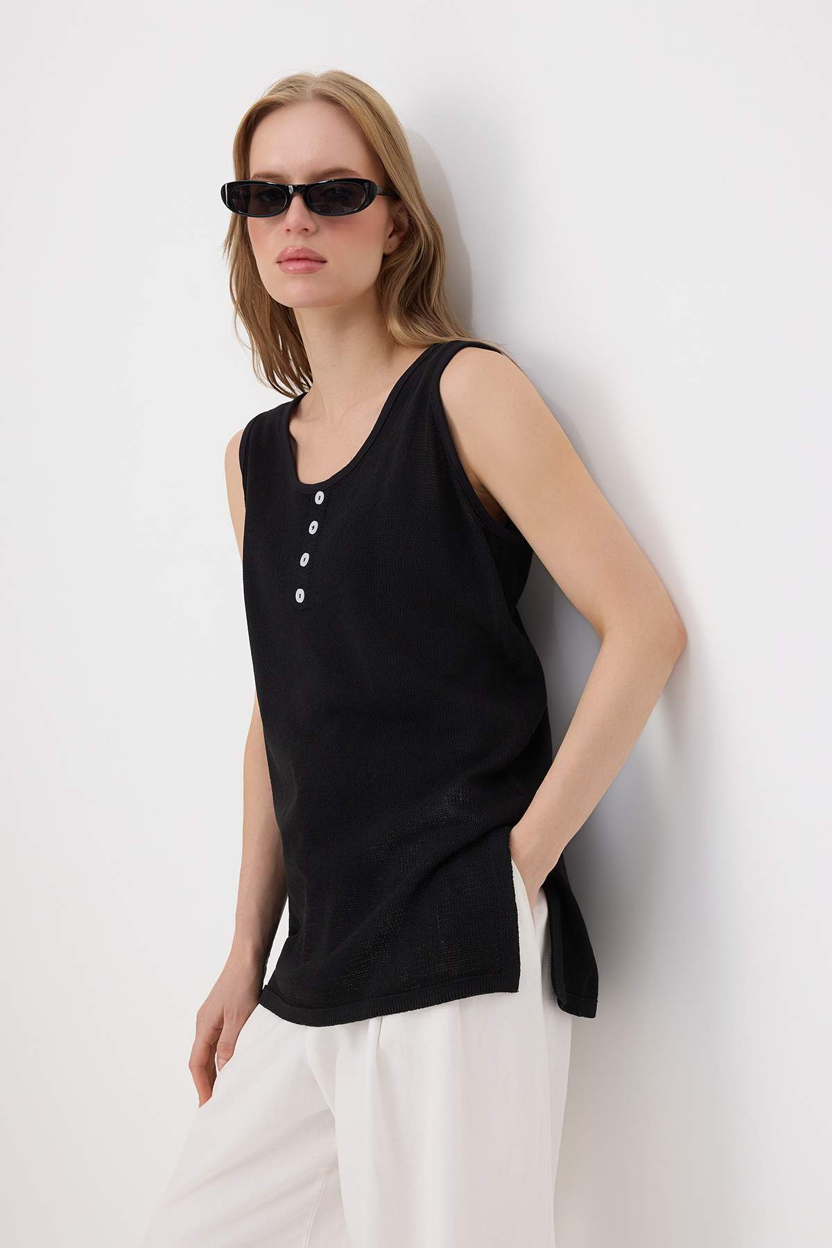 Trendyolmilla Siyah Triko-Örme 2'li Set Ürün Triko Bluz TWOSS26BZ00305