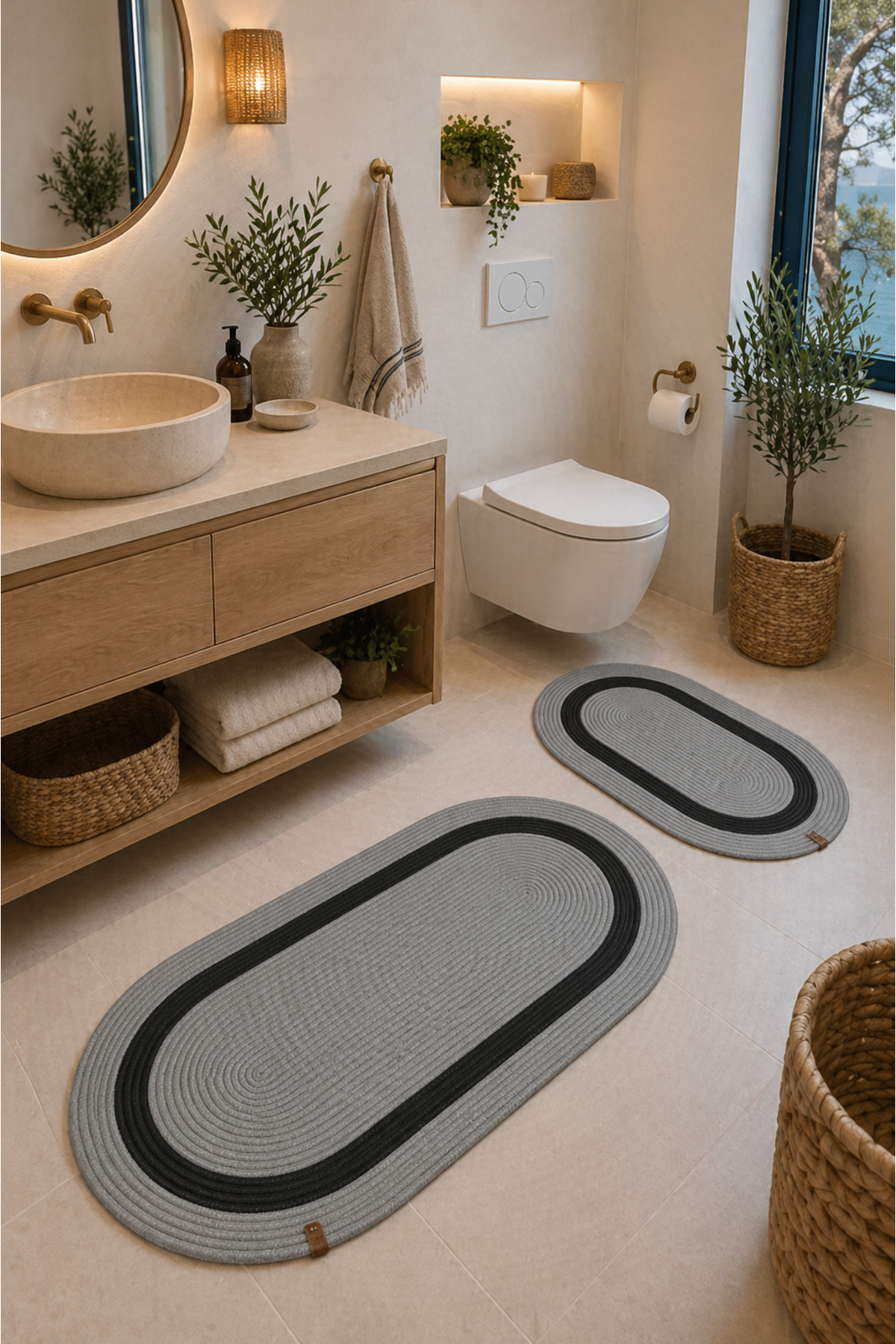 DOĞAL JÜT İP ÖRME BANYO PASPASI