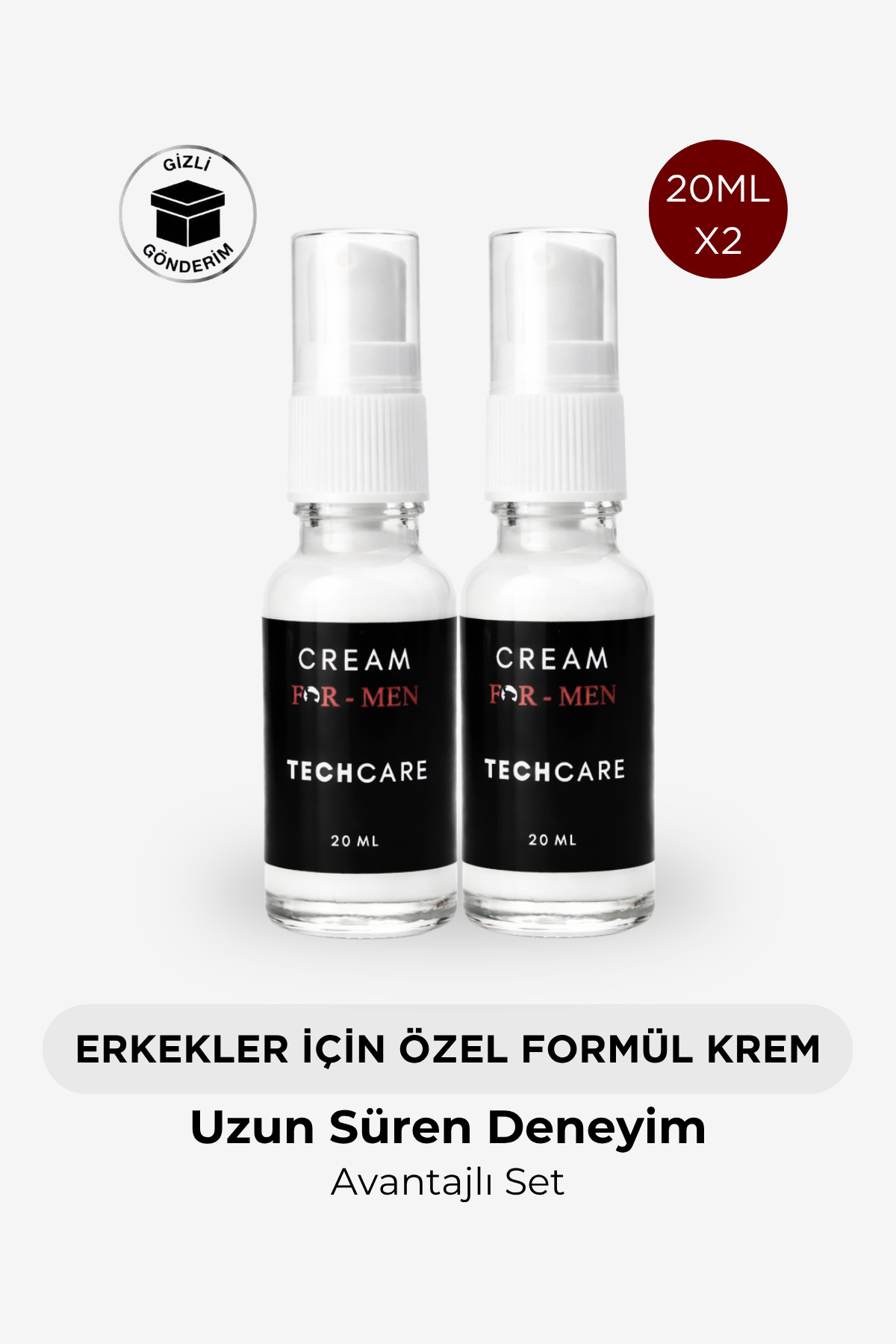 Tech Care 2'Li Erkek Kremi Uzun Süren Deneyim-For Men Premium Cream-Geciktir — TC20-20