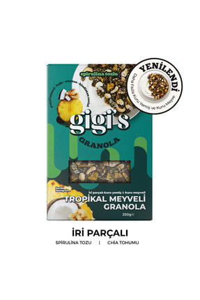 Gigis Food Tropikal Meyveli Granola 250g - Spirulina - Chia