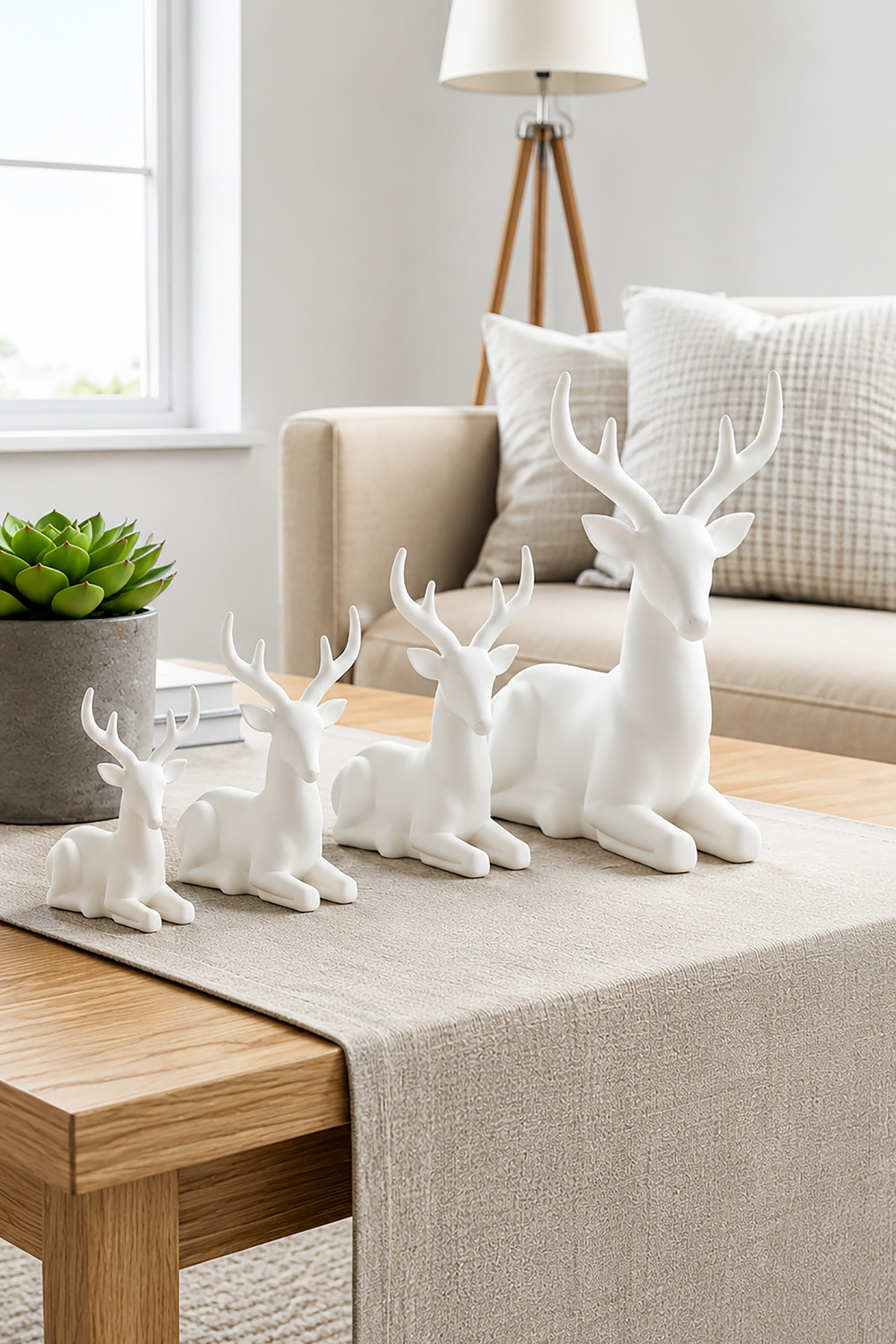 Modern Decorative Deer Trinket Set, Stylish Design Christmas Gift Object, Lightweight Bioplastic Deer Figure