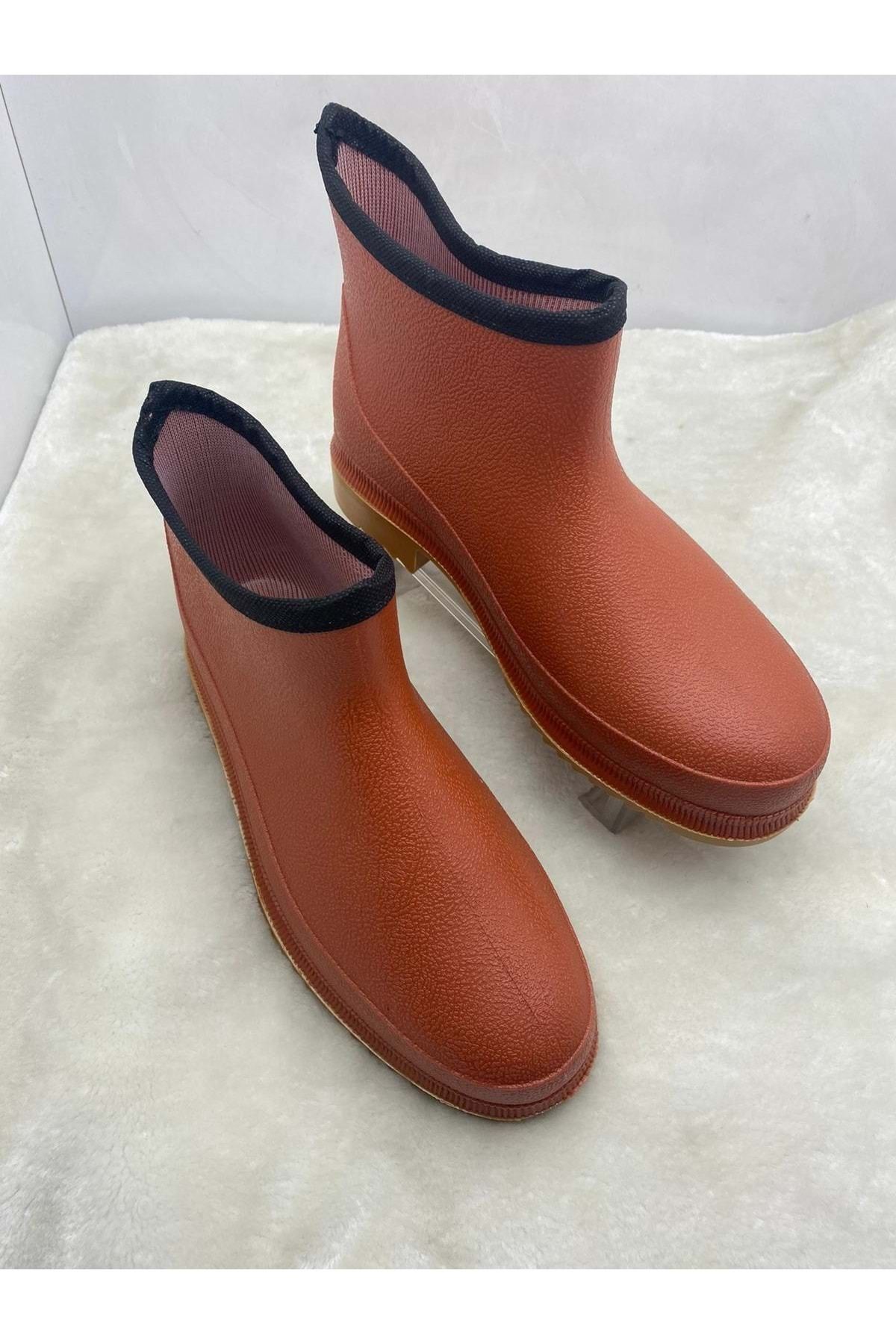 ÇİĞDEM KUNDURA Ulaş Turuncu Krep Bahçe Kısa Lastik Çizme Unisex görsel 2