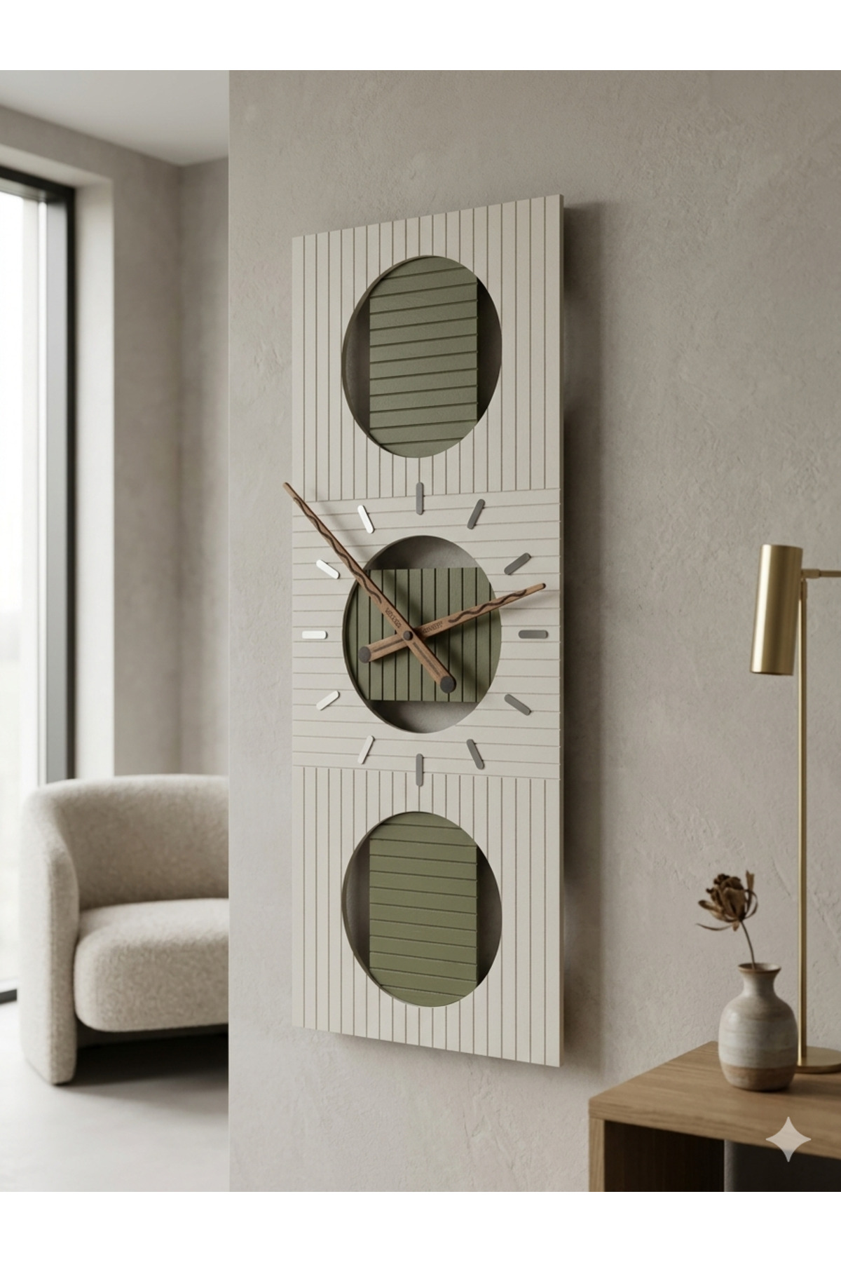 TOKYO WOODEN LIVING ROOM WALL CLOCK QUARTZ ULTRA SILENT MOVEMENT 30CM X 75CM