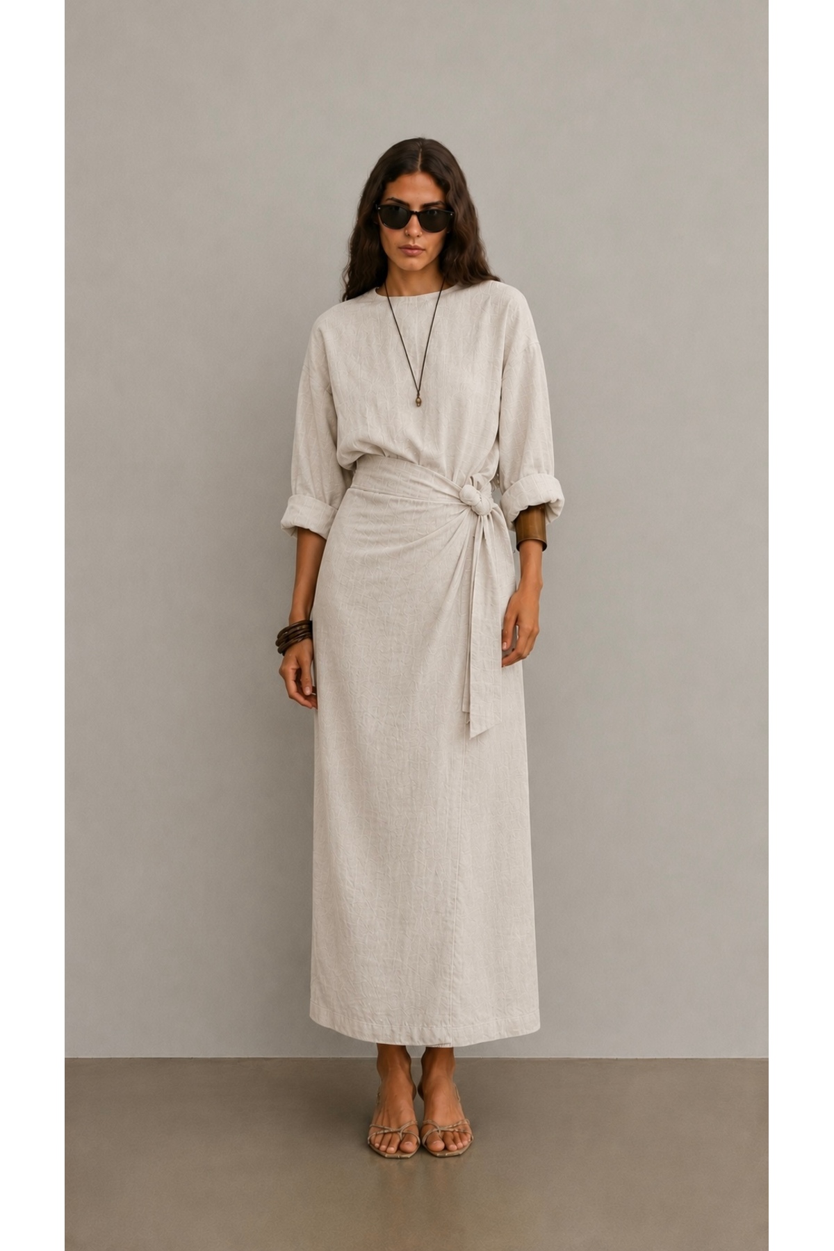 Avakado Side-Tie Top and Bottom 100% Linen Set