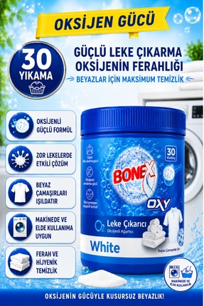 Bonex Beyazlar İçin Güçlü Leke Çıkarıcı Oxy 750 g Toz Leke Çıkarıcı ELDE YIKAMA