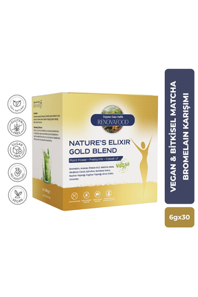 Renova Nature’s Elixir Gold Blend Matcha Bromelain Spirulina Vegan Bitkisel 6...