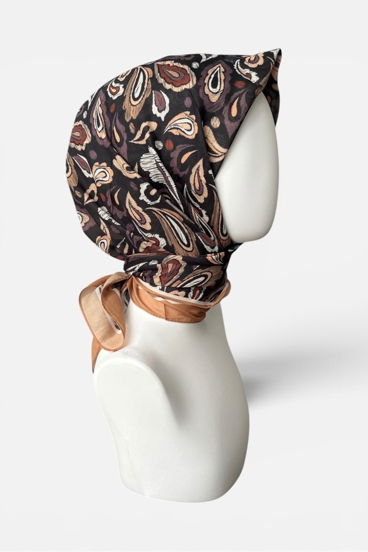 Retro Patterned Brown Soft Scarf - Non-Slip