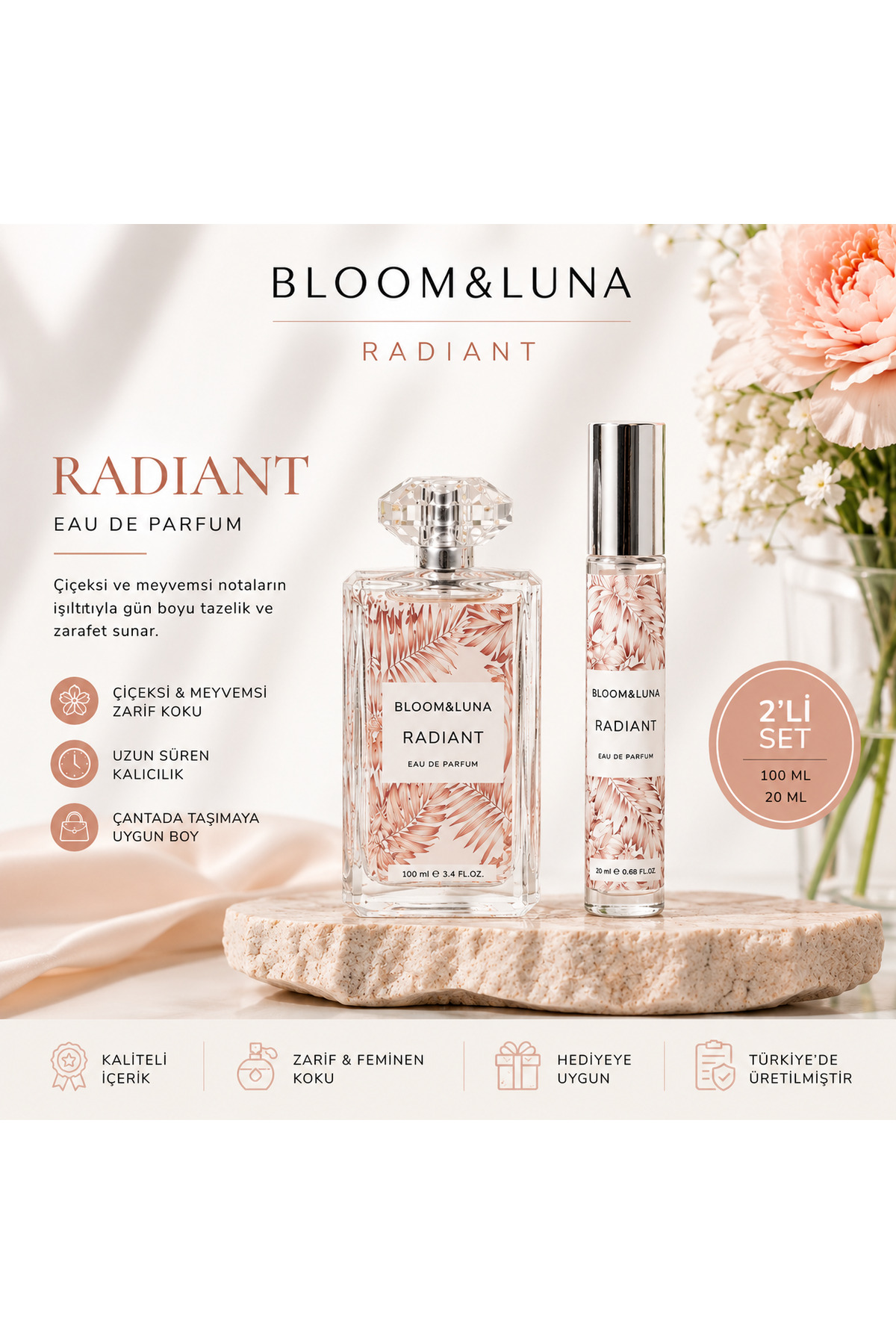 Bloom&Luna Radiant Kadın Parfüm Seti 100 ML + 20 ML Eau De Parfum — PL05593-1