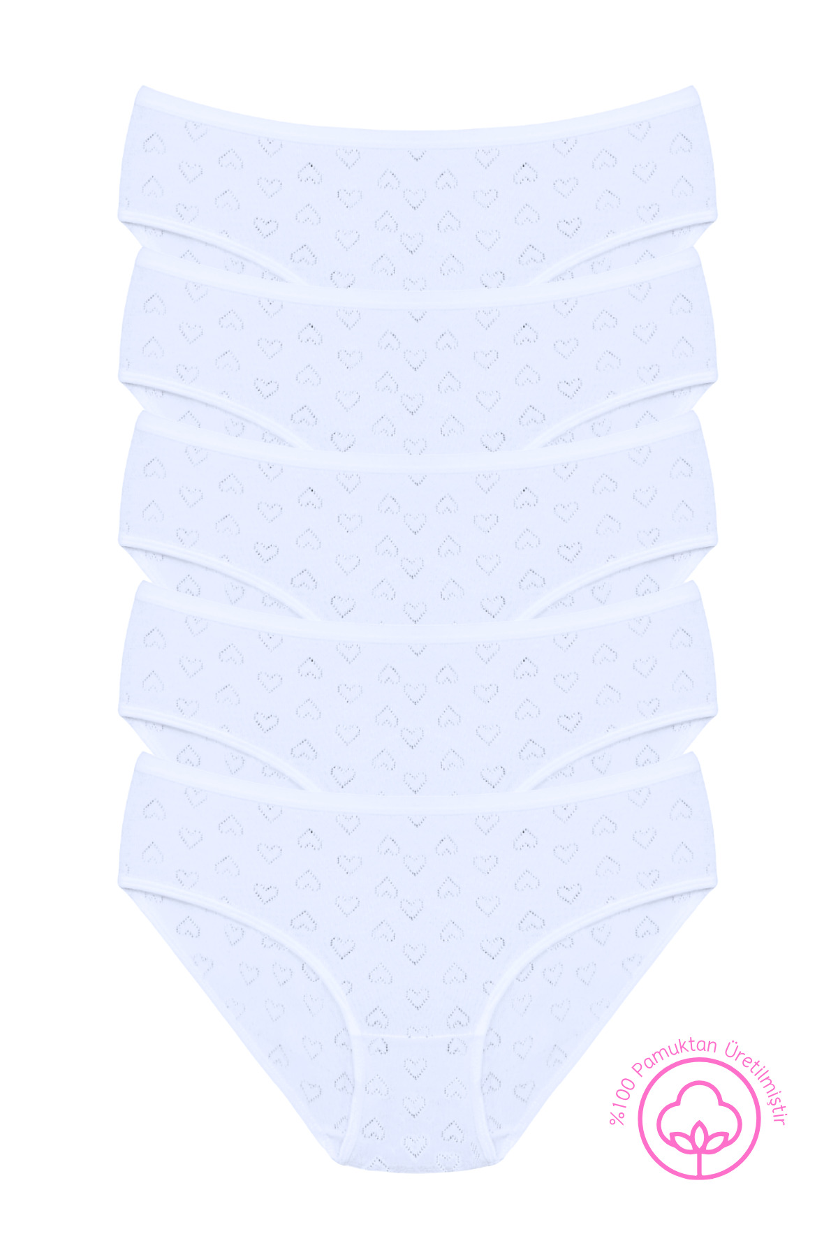 020 Hearted 100% Cotton 5-Pack Kids Panties 020-v1