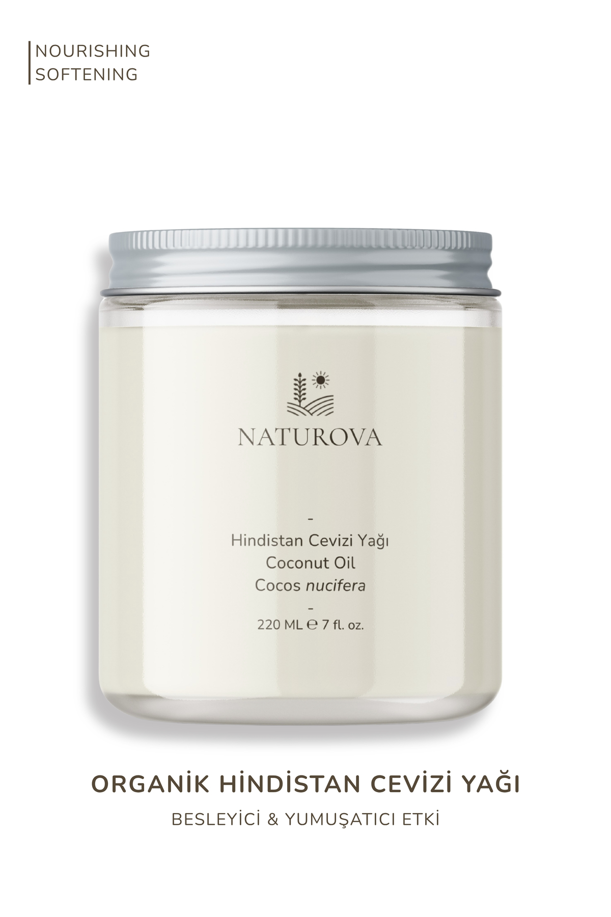 NATUROVA Hindistan Cevizi Yağı 220ml — Hindistan cevizi