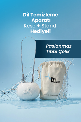 Probident Dil Temizleme Aparatı / Dil Sıyırıcı Kese + Stand Hediyeli