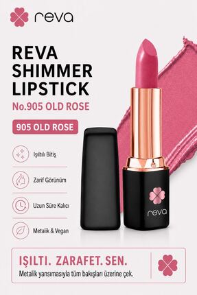 REVA Shimmer Lipstick Old Rose - Işıltı Ruj - 4 gr - No: 905 - Vegan & Temiz ...