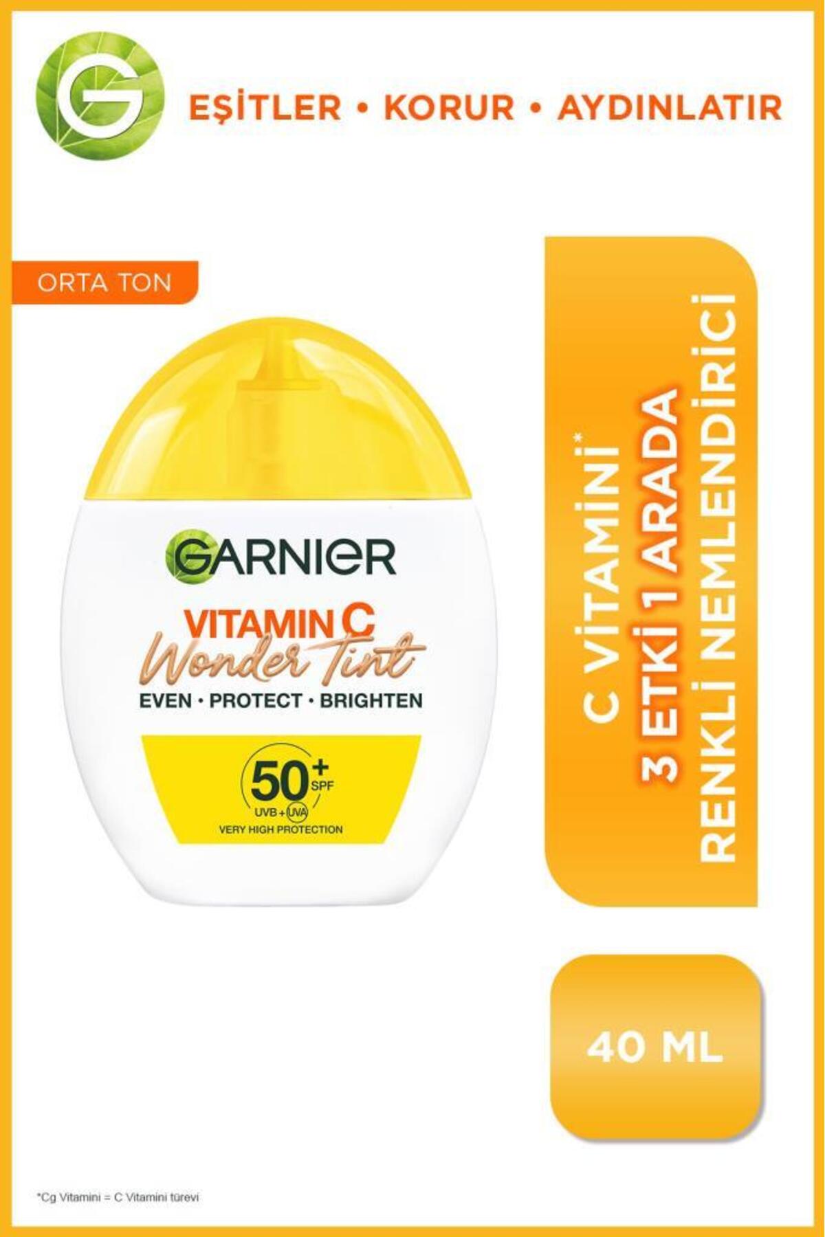 مرطوب کننده رنگی سه در یک ویتامین C واندر تینت با رنگ متوسط، SPF50، گیاهی — زرد GRNCVIT3IN1NEMLENDIRICI