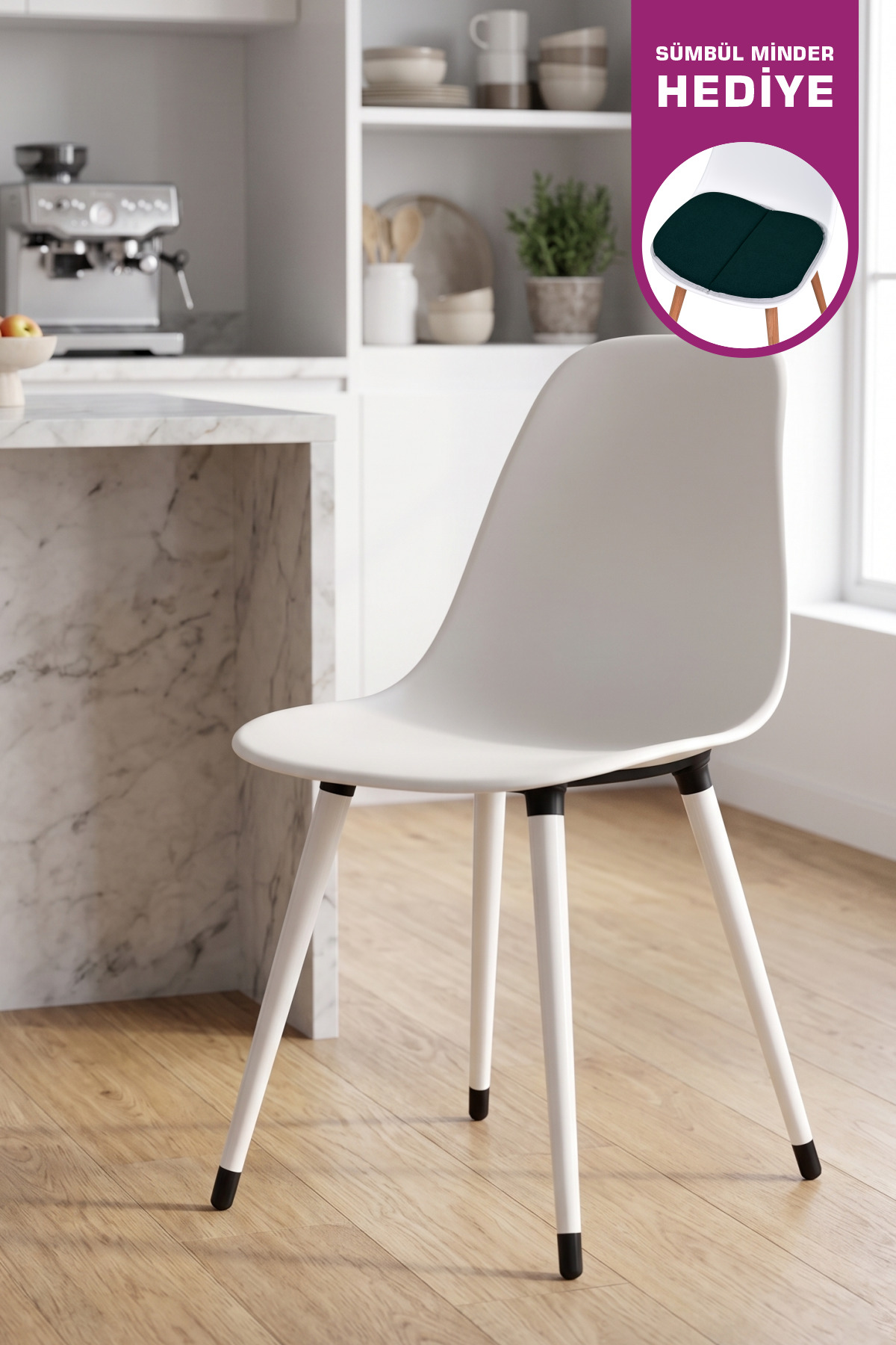 Eames White Wooden Leg Plastic White Chair