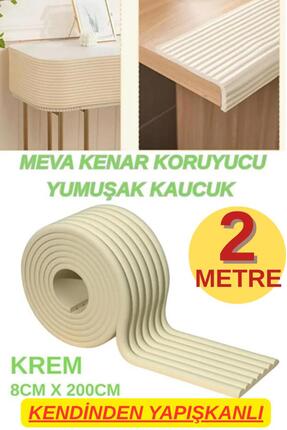 Renkli Duvarlar 8cmx200cm 1 ADET Meva Kendinden Yapışkanlı Krem Kauçuk Kenar ...