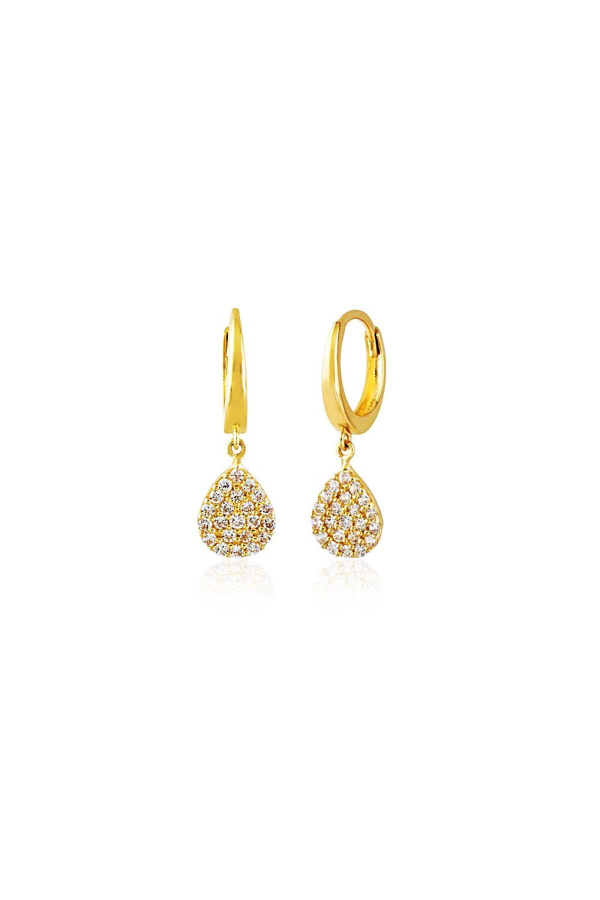 Sembol Gold Sallantılı Altın Damla Küpe 14K Gold
