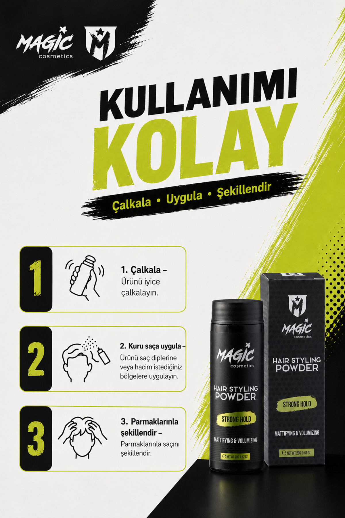 Şekillendirici Saç Pudrası Toz Wax 20g | Güçlü Tutuş Hacim Veren Matlaştırıcı Pudra Wax Powder Wax — Magic Powder — تصویر 2 از 8