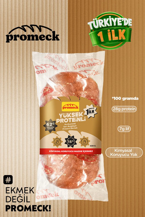 Promeck Yüksek Proteinli Kurkuminli Sarı Buğdaylı Prosort Ekmek 220 gr