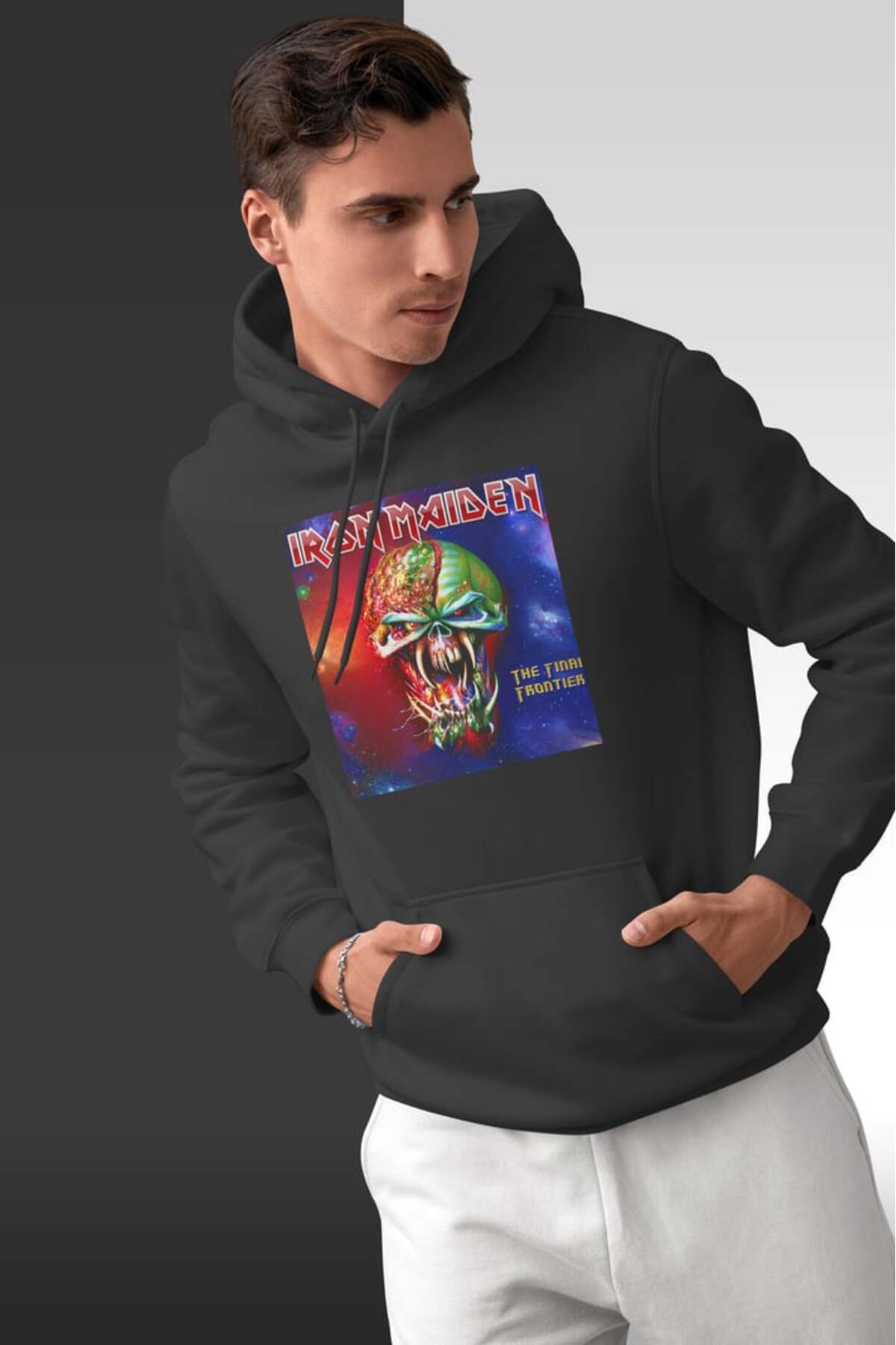 buzagi tasarım ürünleri Iron Maiden Oversize Hooded Unisex Sweatshirt
