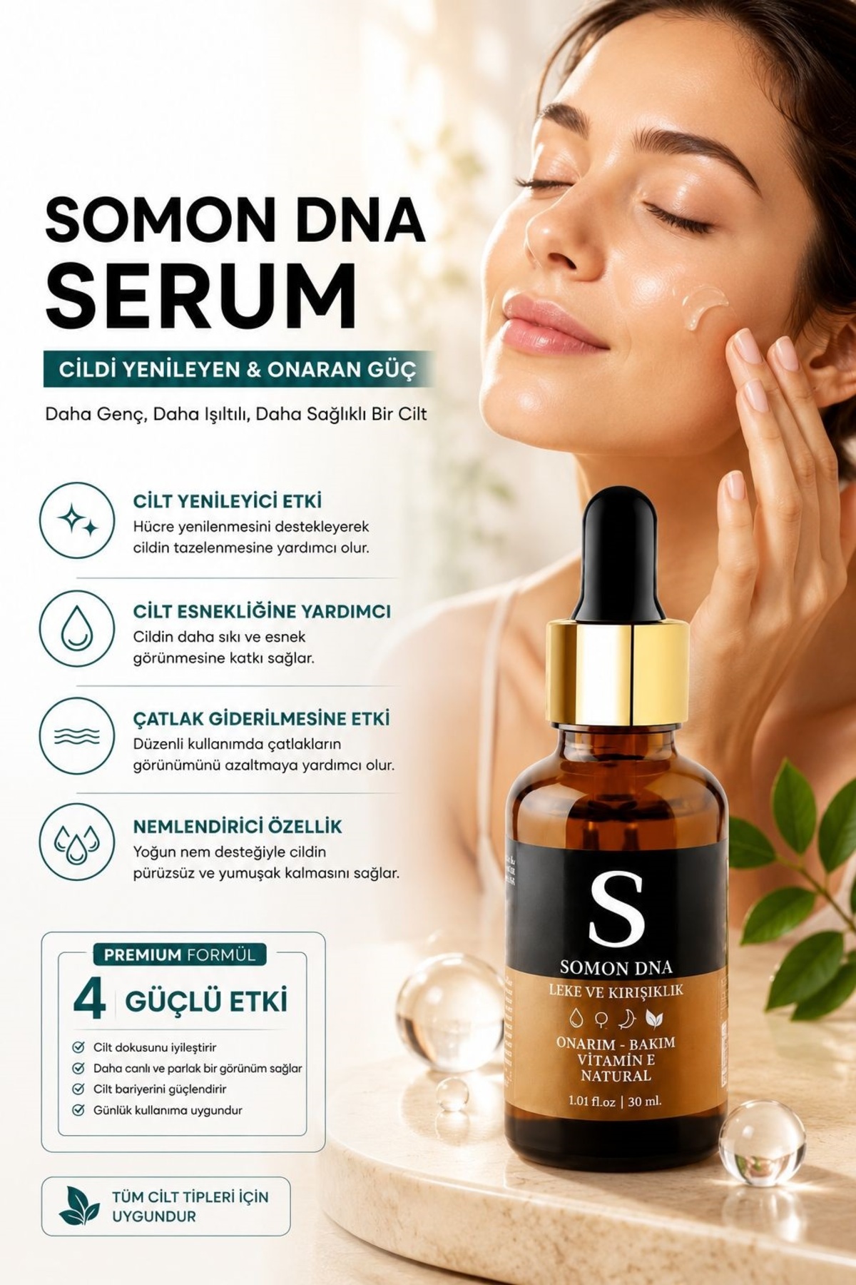 For You Gold Somon Dna Serum - Leke & Yaşlanma Karşıtı, Onarım, Bakım Cilt Yüz Bakım Serumu — SOM.01