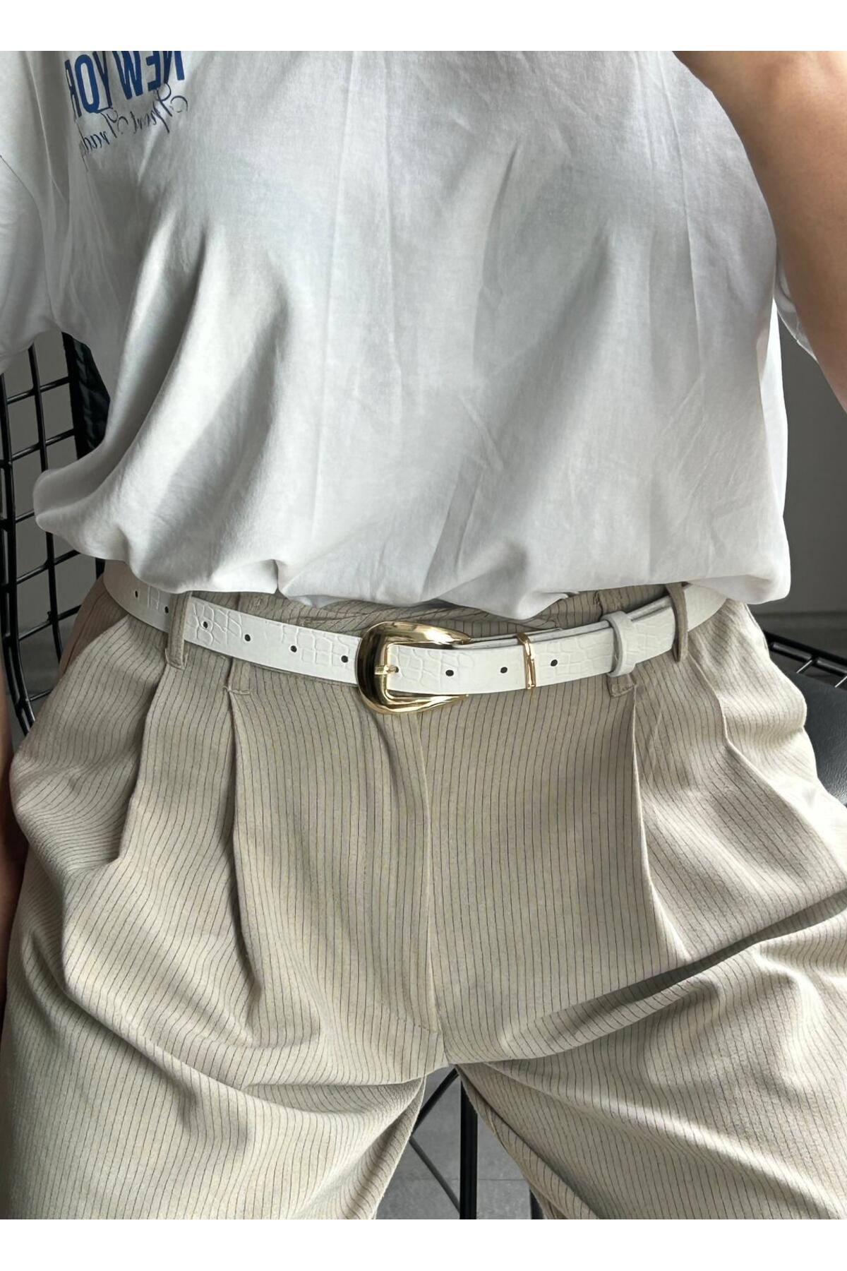 Oval Gold Buckle Belt Waist Belt Jacket Belt Dress Belt Pants Belt