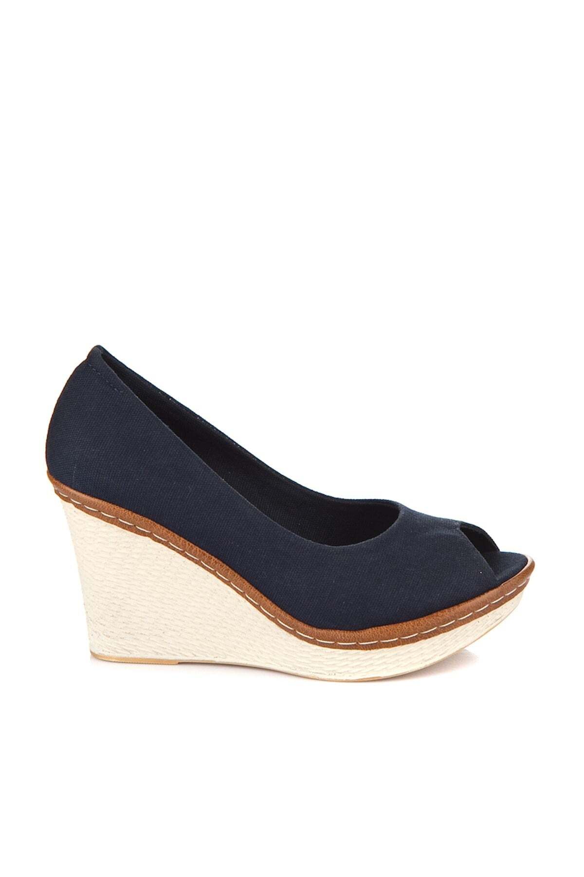 Fox Shoes Lacivert Kadın Dolgu 9674040305 görsel 3